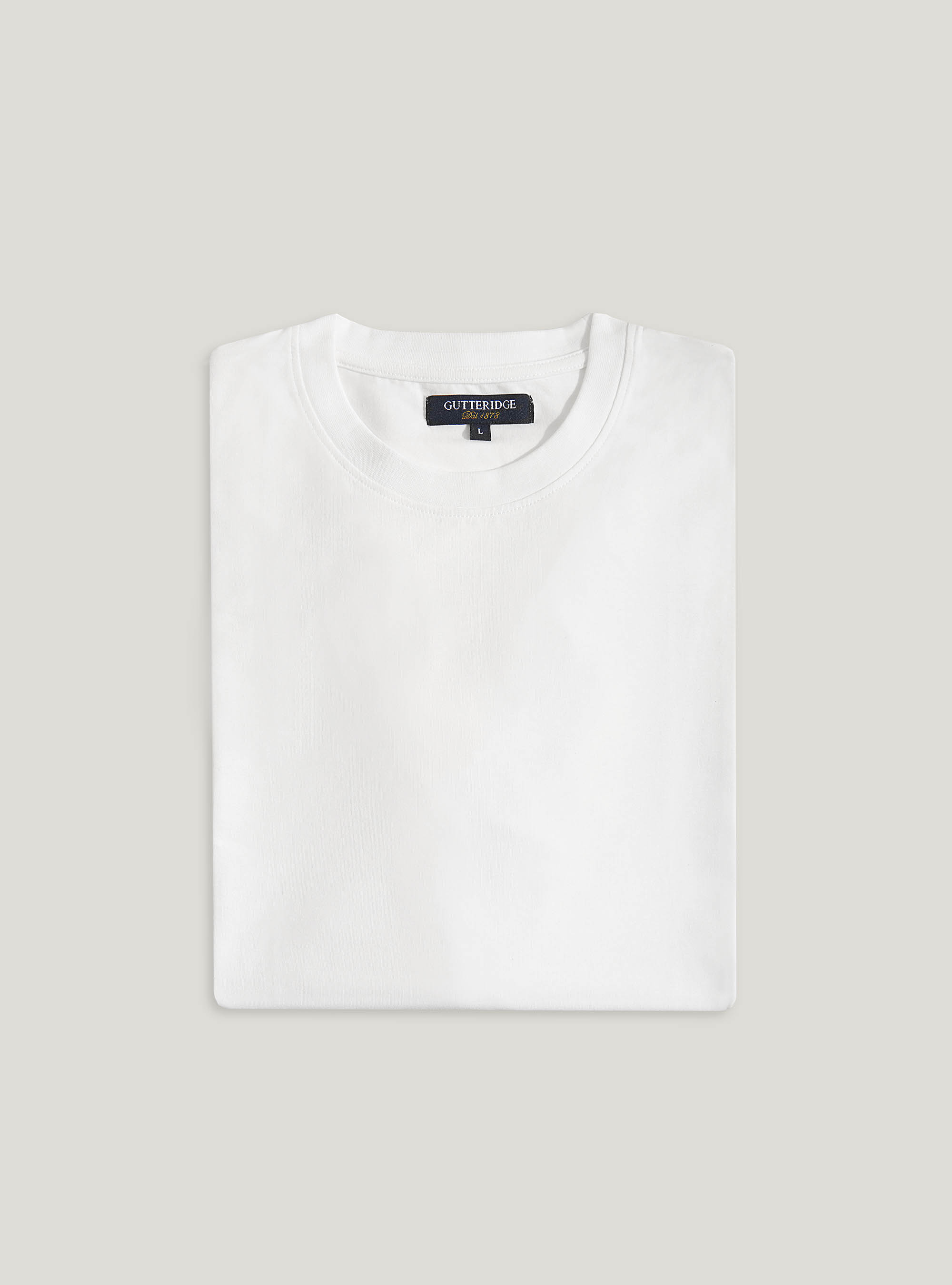 T-Shirt manica lunga in cotone stretch, BIANCO