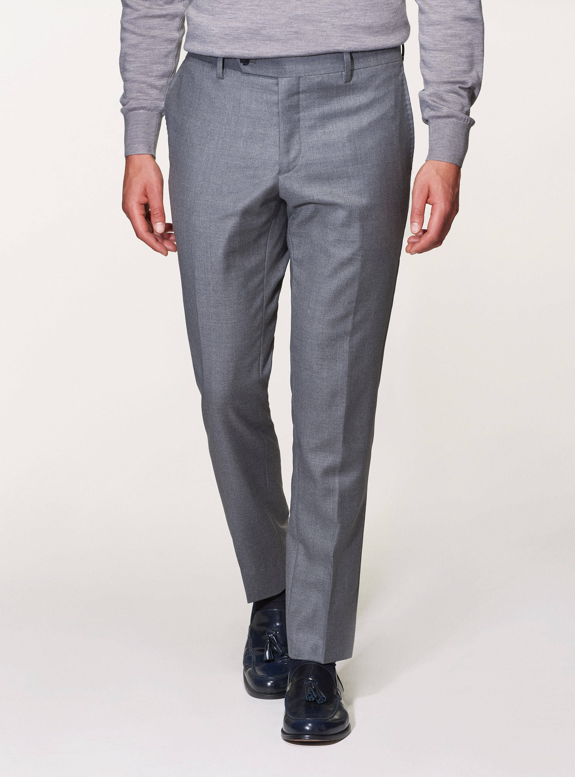 Suit trousers in pure superfine wool 110's Vitale Barberis Canonico, GREY