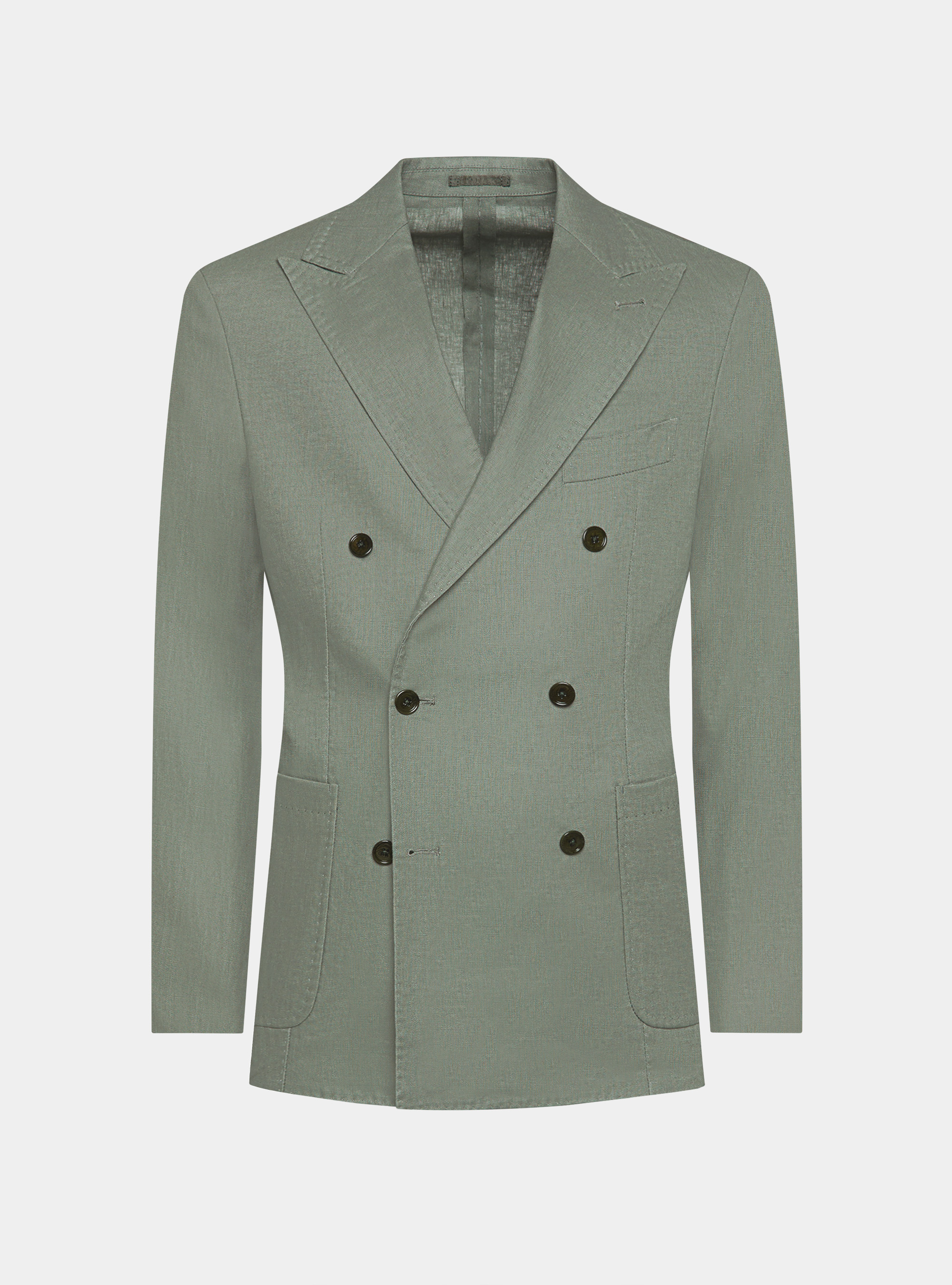 Giacca doppiopetto in puro lino, SALVIA 0602C