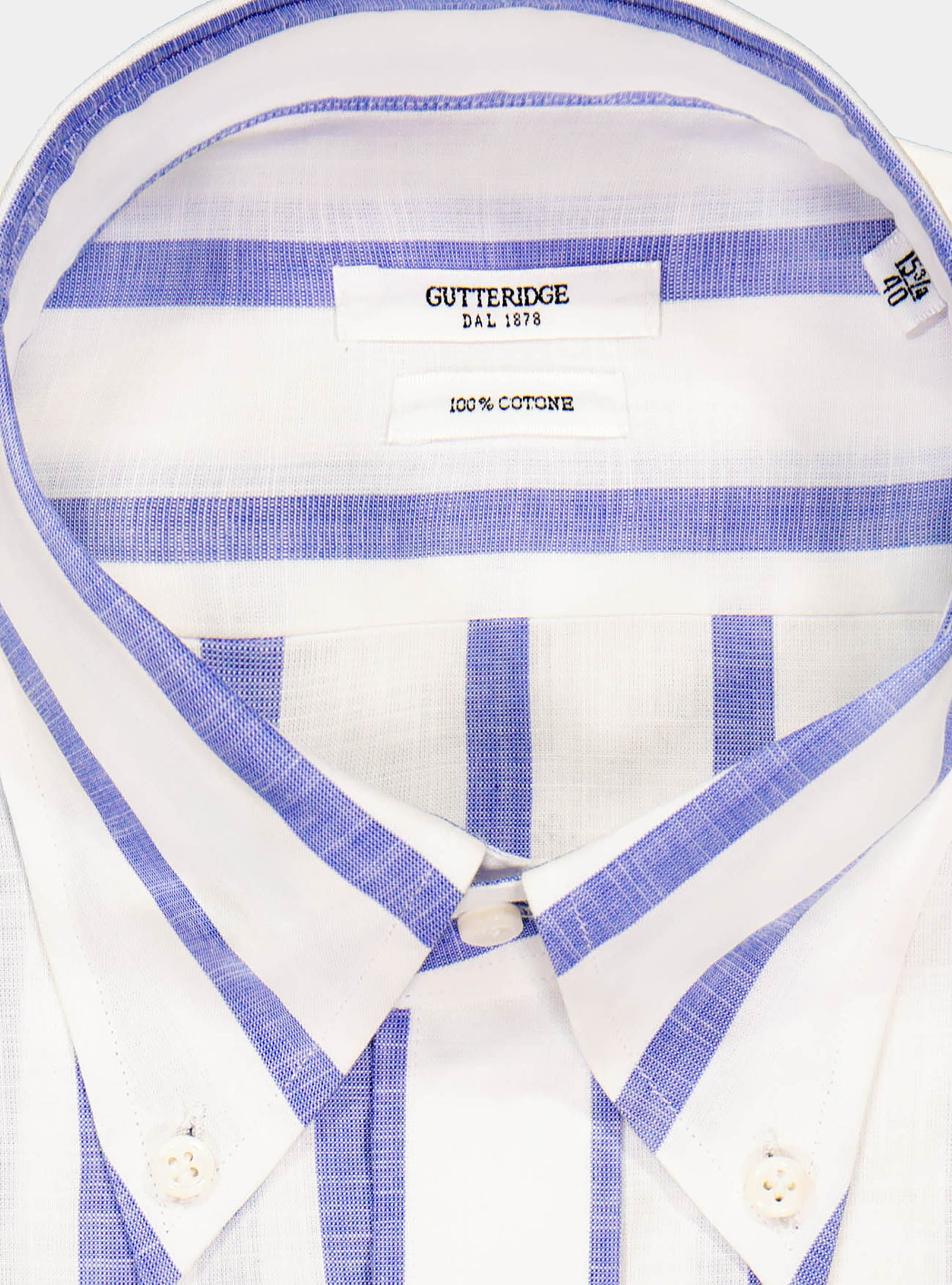 Hemd mit Knopfleiste aus Baumwollmusselin am Kragen, BLUE 0241C