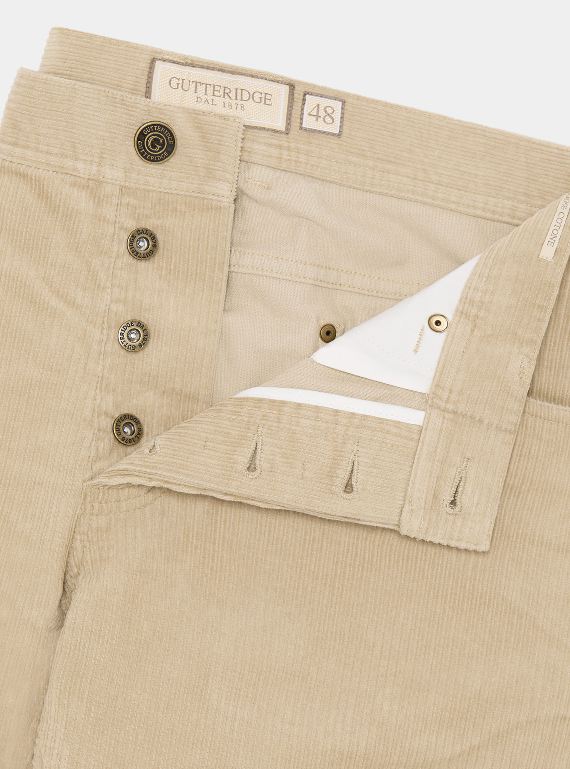 Pantaloni cinque tasche in velluto, SABBIA