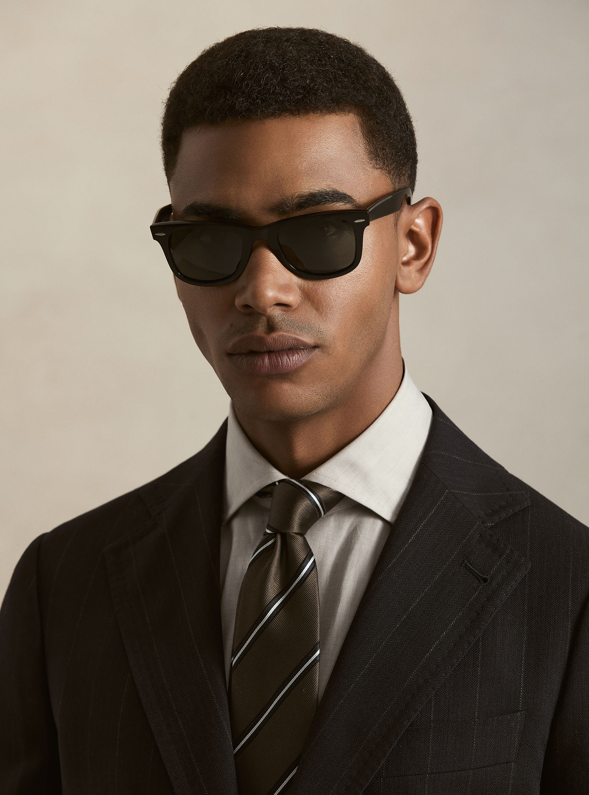 Striped Pure Wool Herringbone Blazer, NAVY BLUE