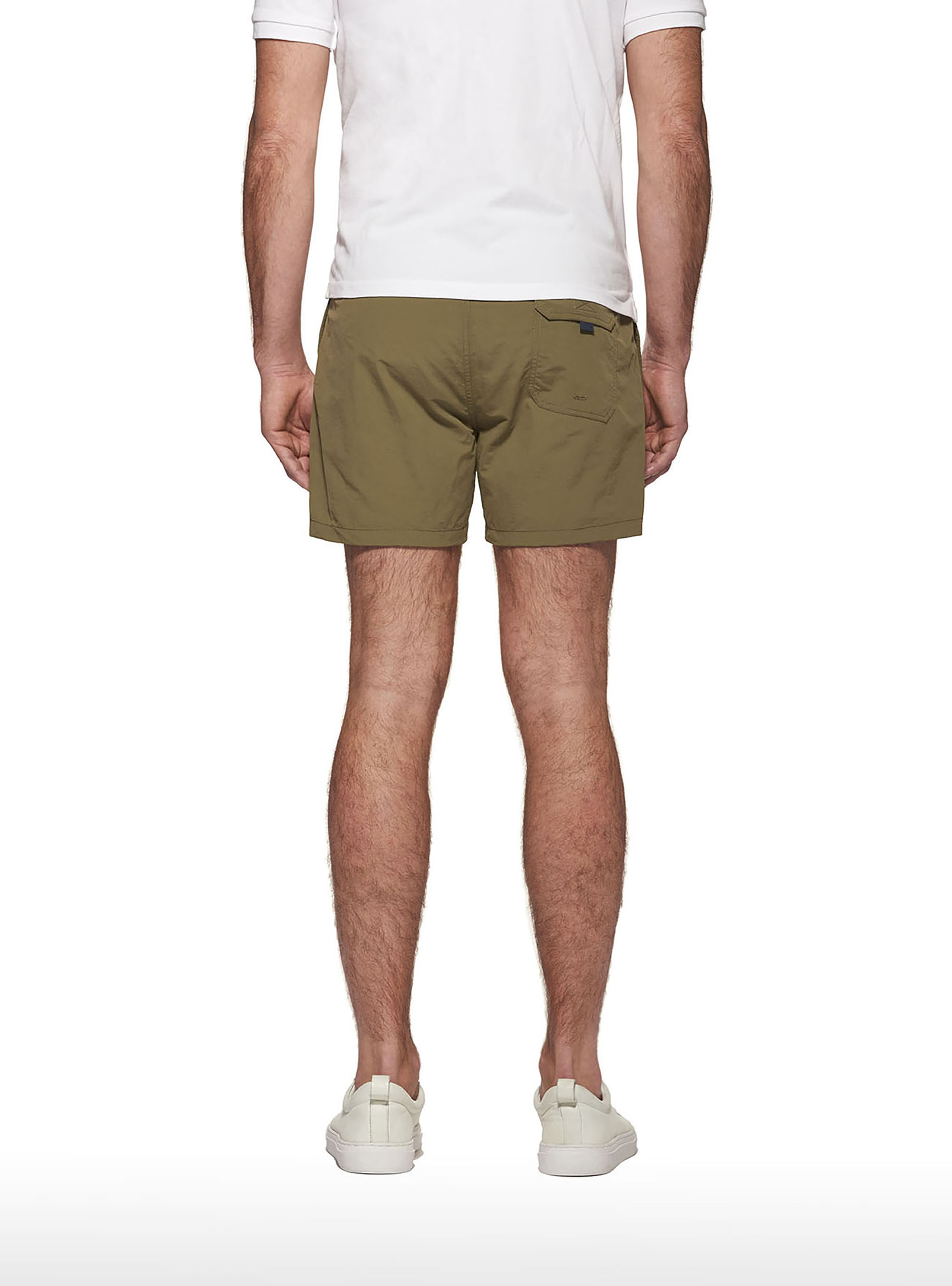 Basic plain colour swimsuit with embroidery, OLIVE