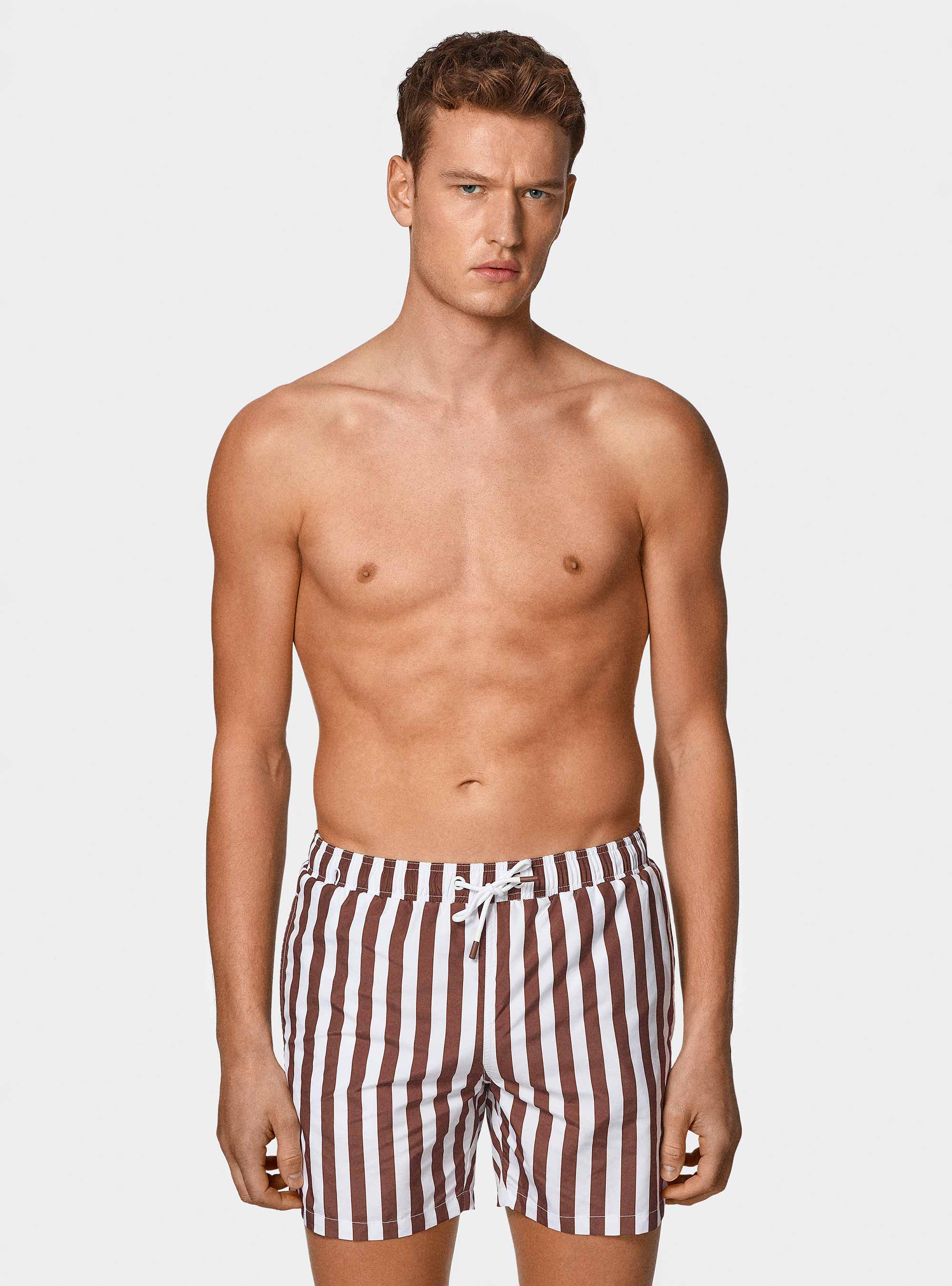 Costume da bagno riga larga, TABACCO