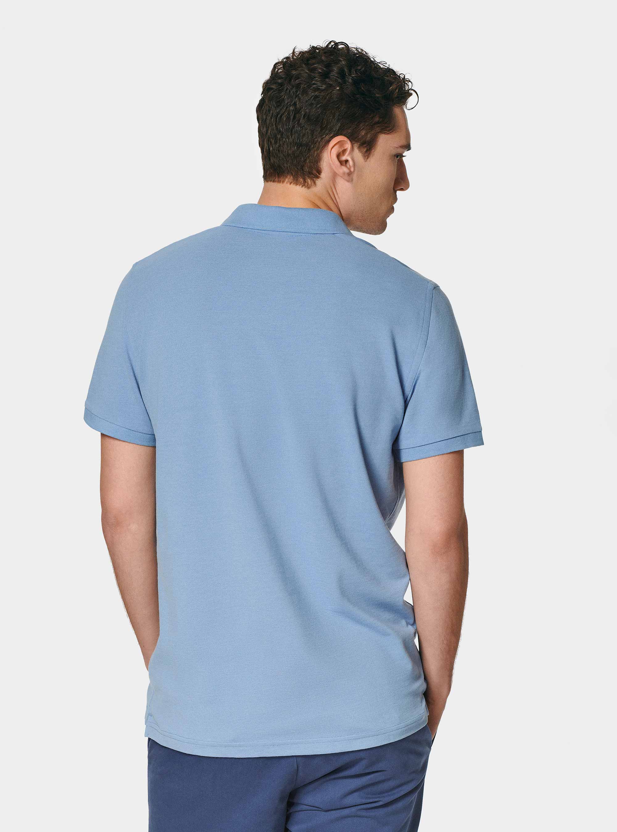 Polo classica in piquet, AZZURRO