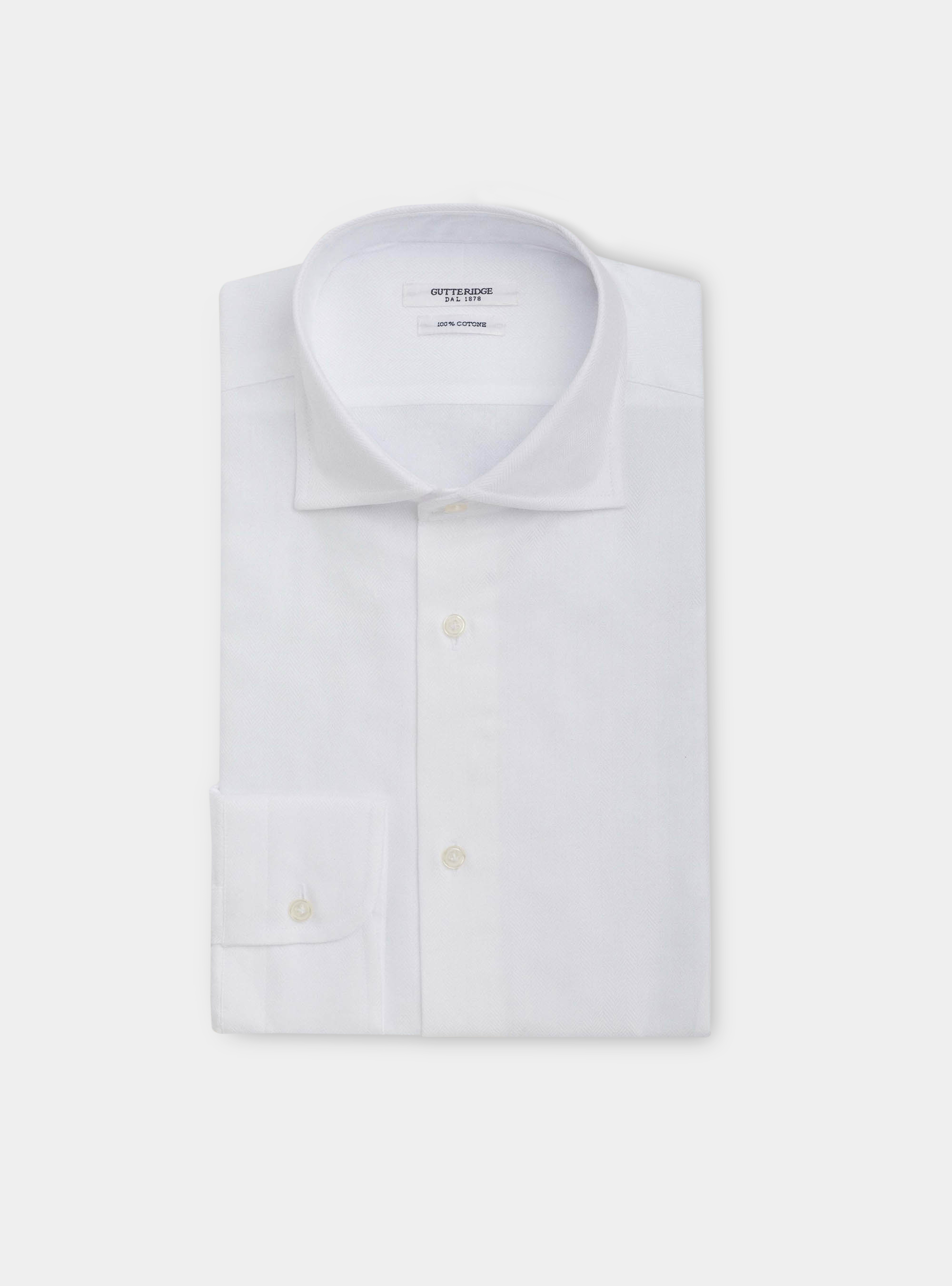 semi-open french collar in armoured cotton