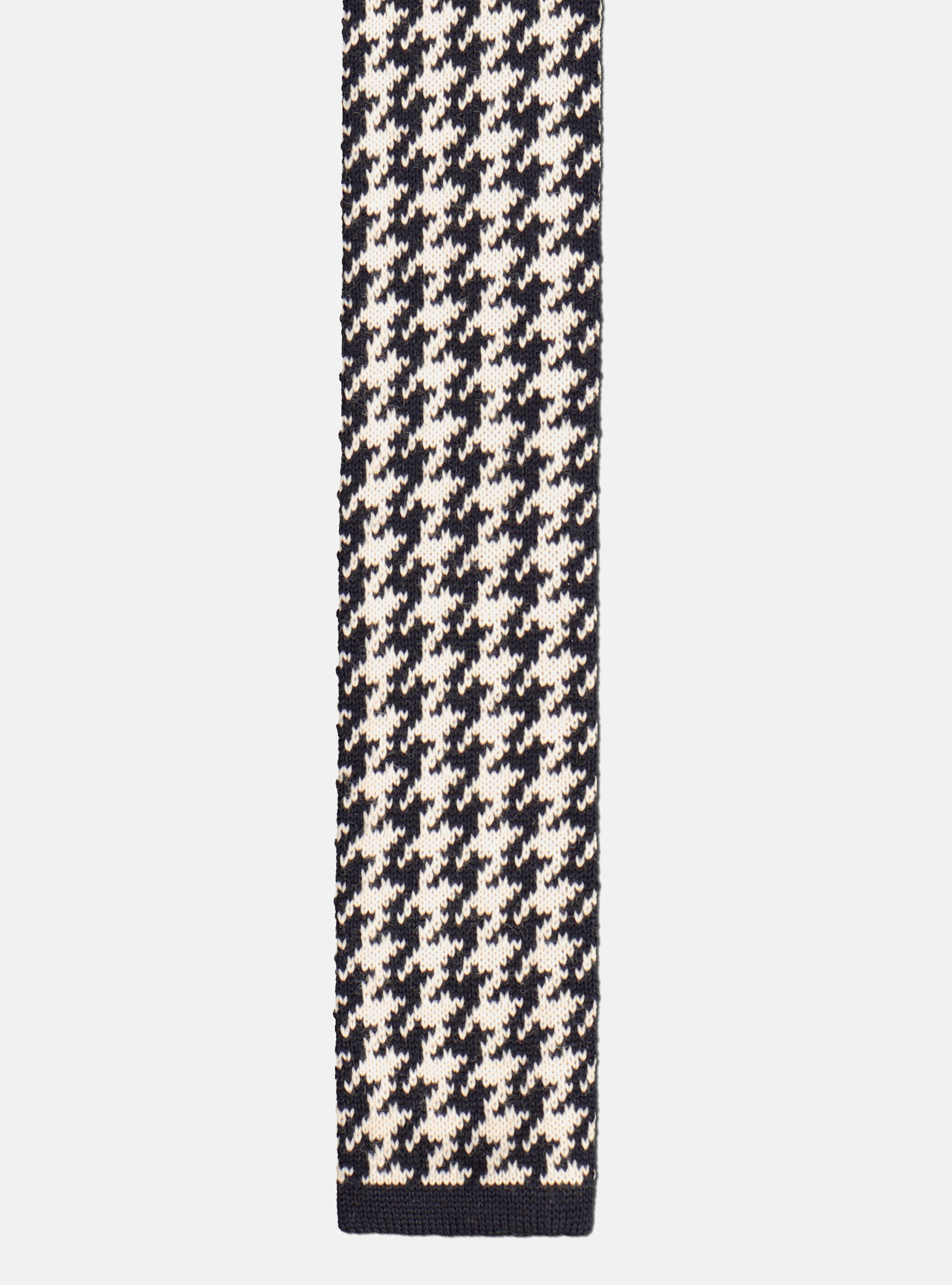 Cravatta in maglia di lana pied de poule, BLU NAVY