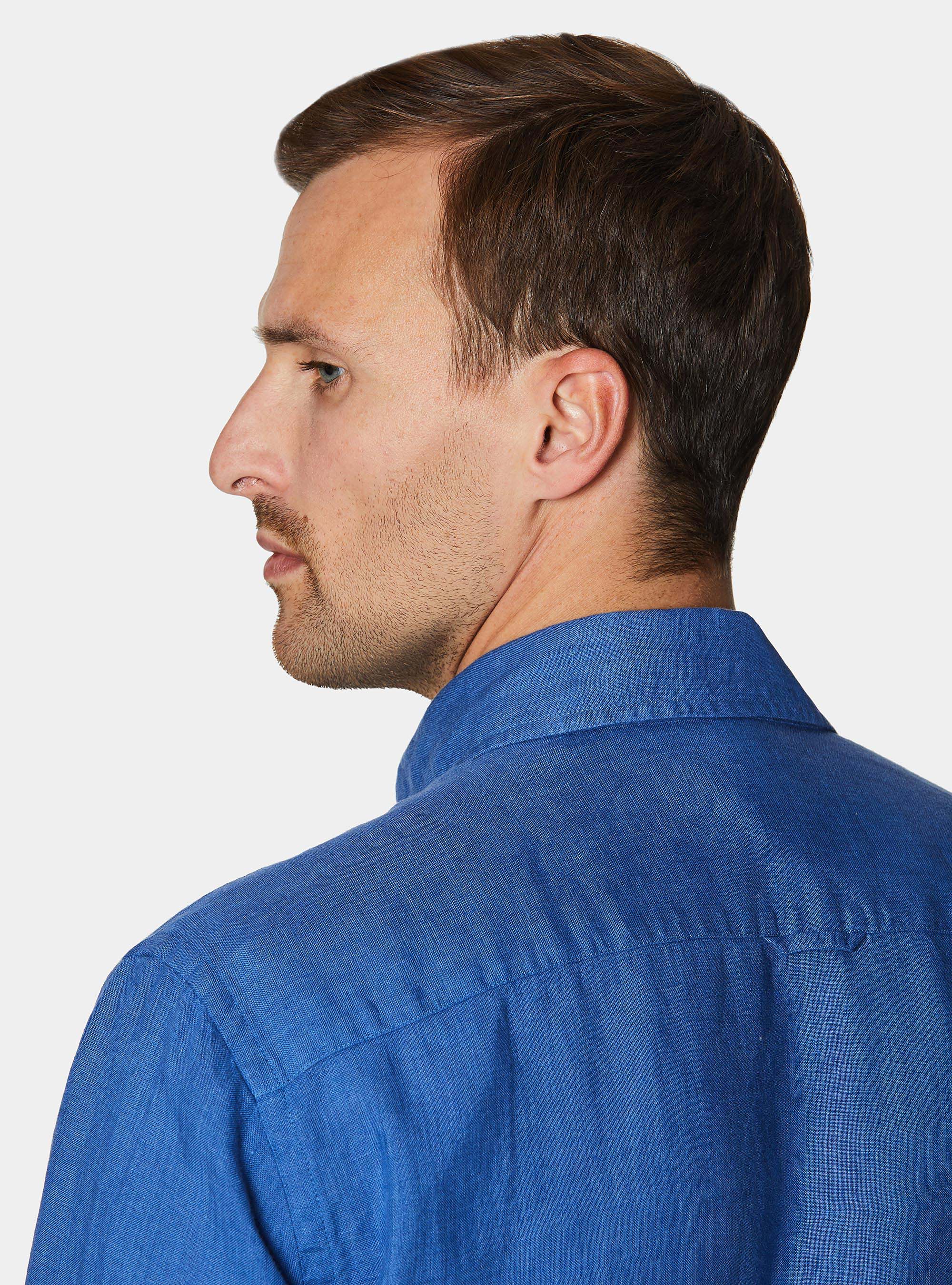 Pure linen shirt, BLUE
