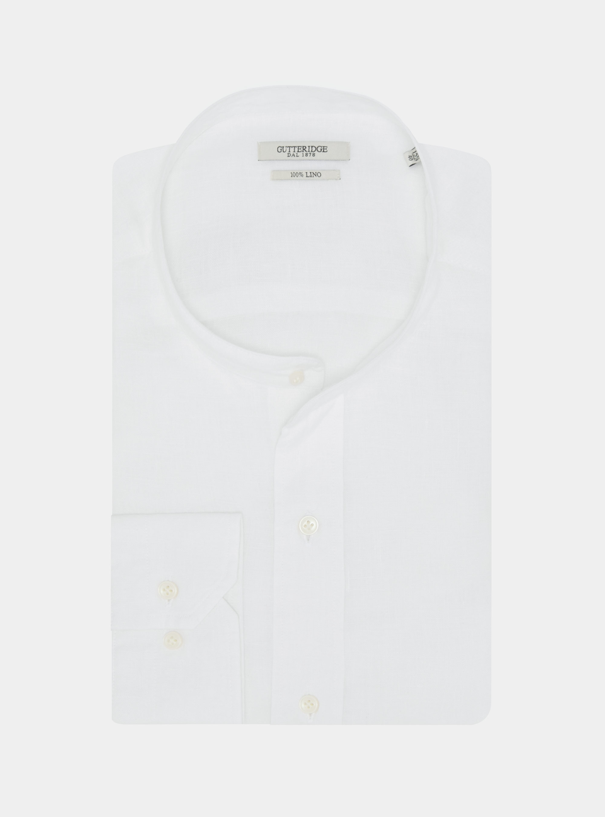 Camisa coreana blanca de lino puro, BLANCO