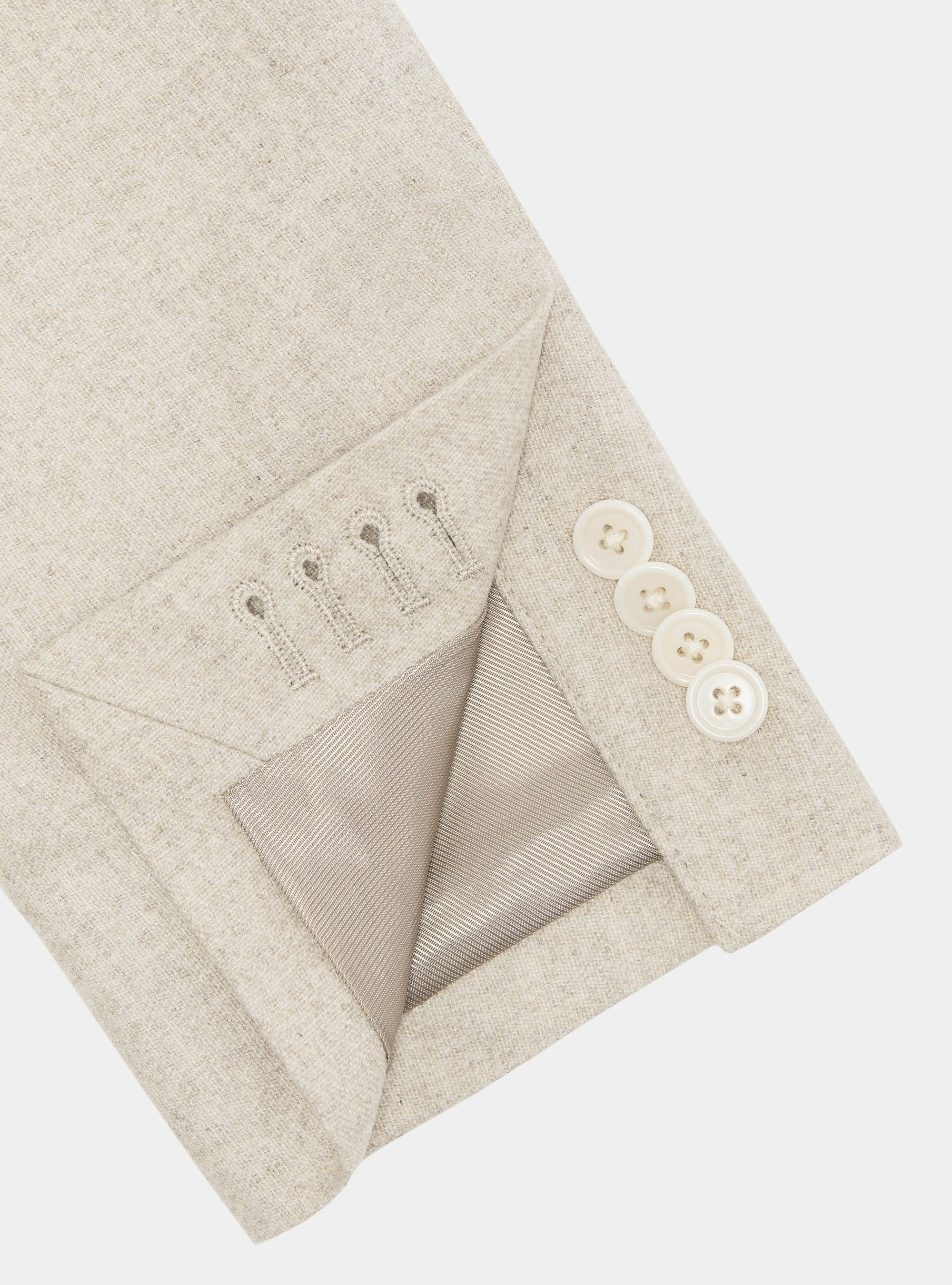 Americana coreana en franela de lana ligera, CRUDO