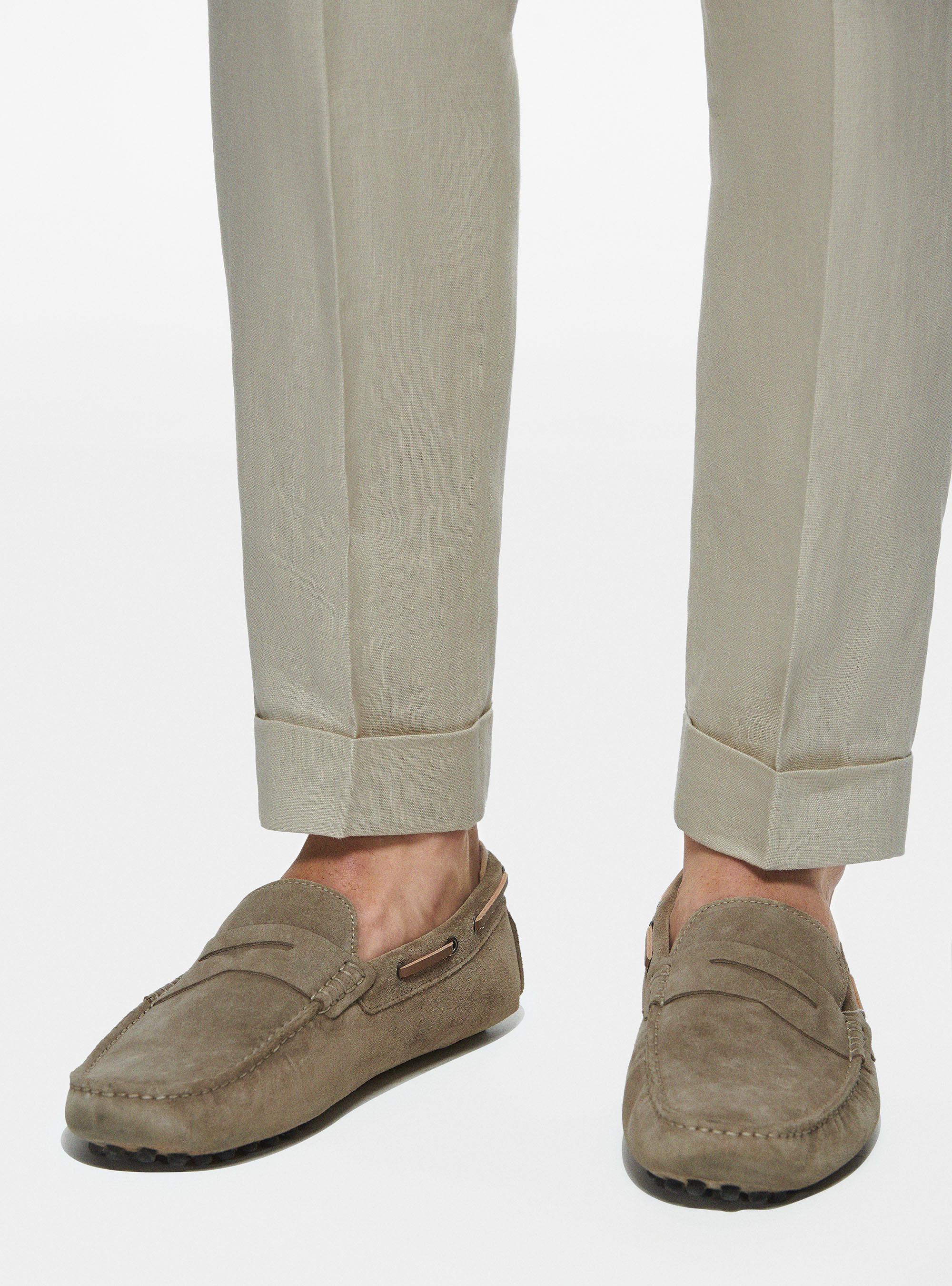 Pantaloni in puro lino con coulisse, ECRU