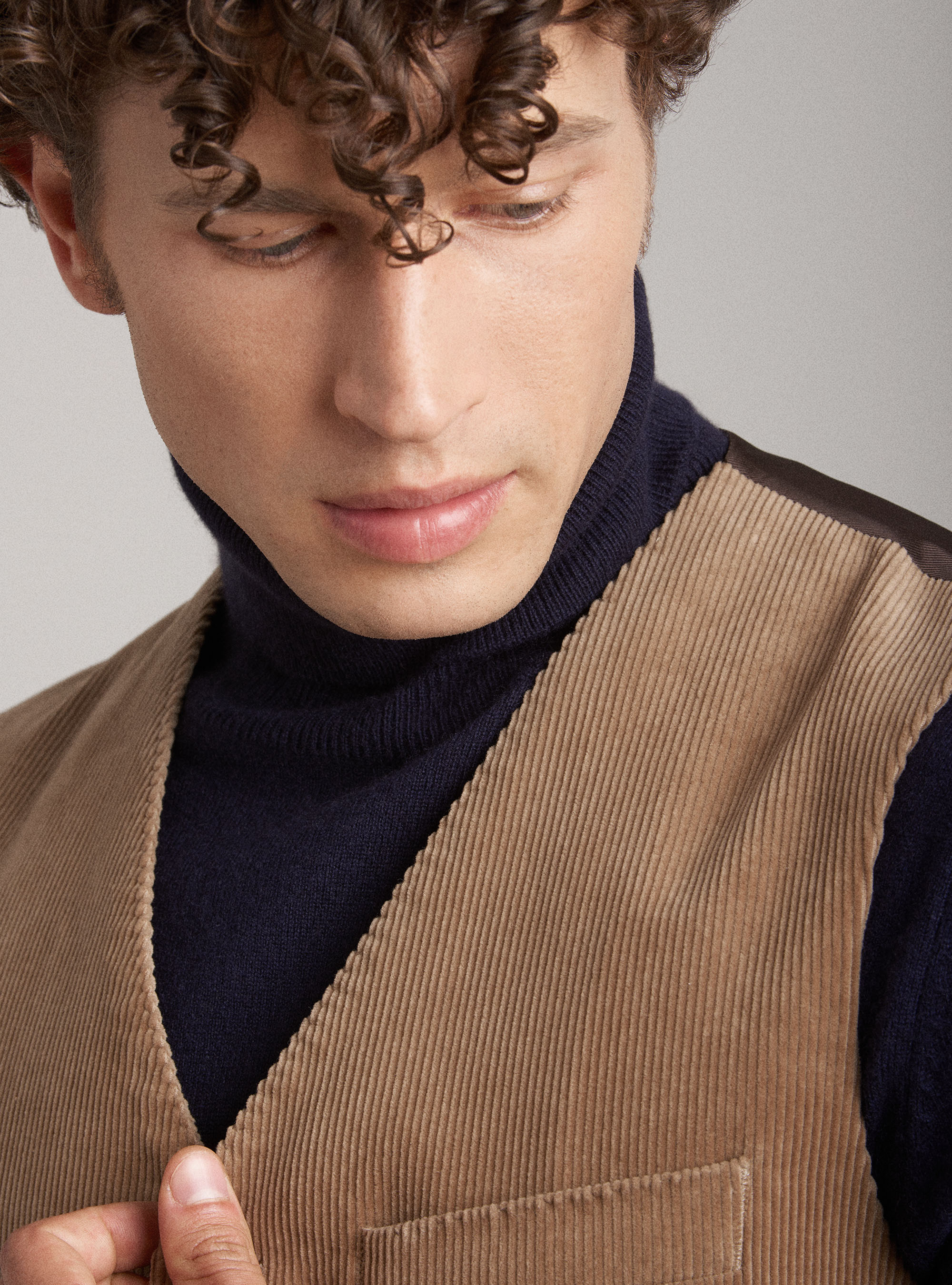 Chaleco de terciopelo de algod&oacute;n a rayas, ARENA