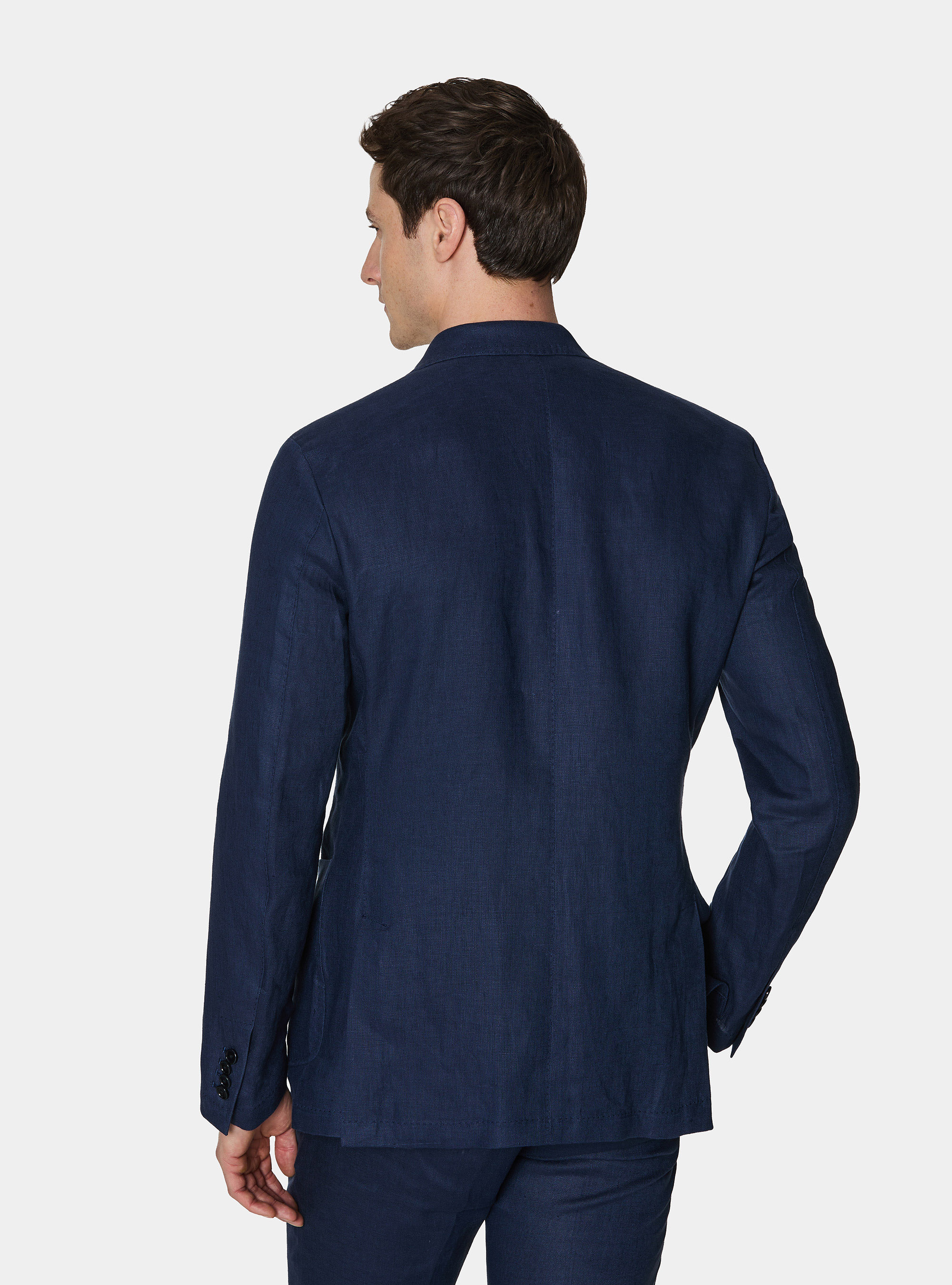 Pure linen suit blazer, BLUE