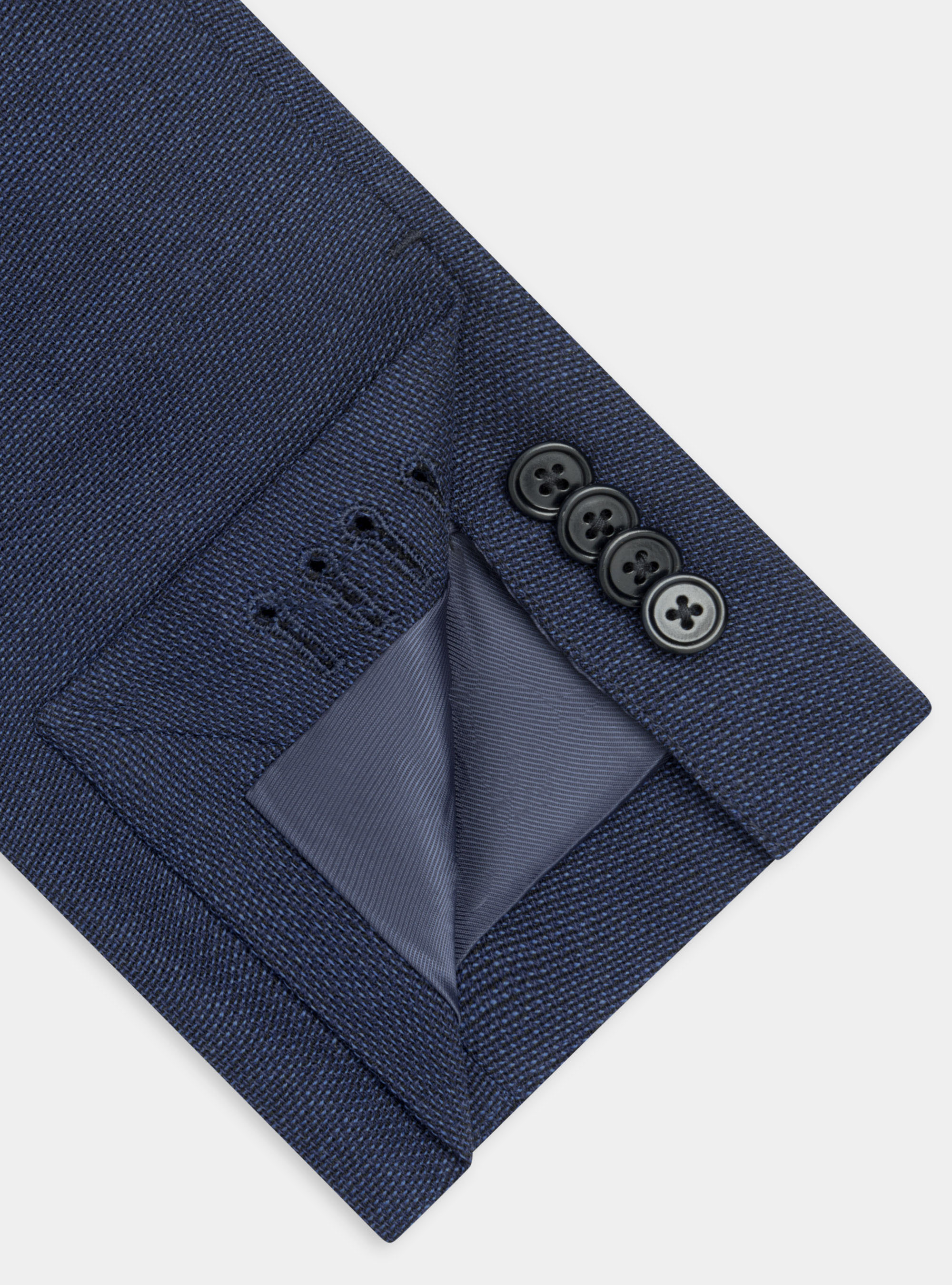 Giacca in pura lana hopsack, BLU