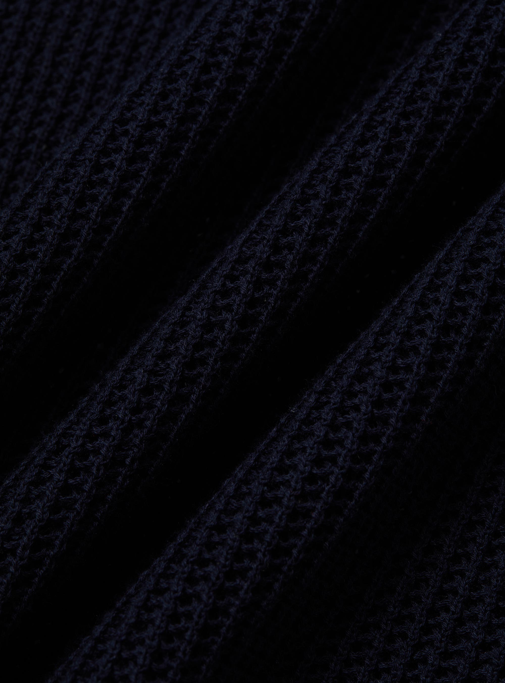 Maglia polo in crochet, BLU NAVY