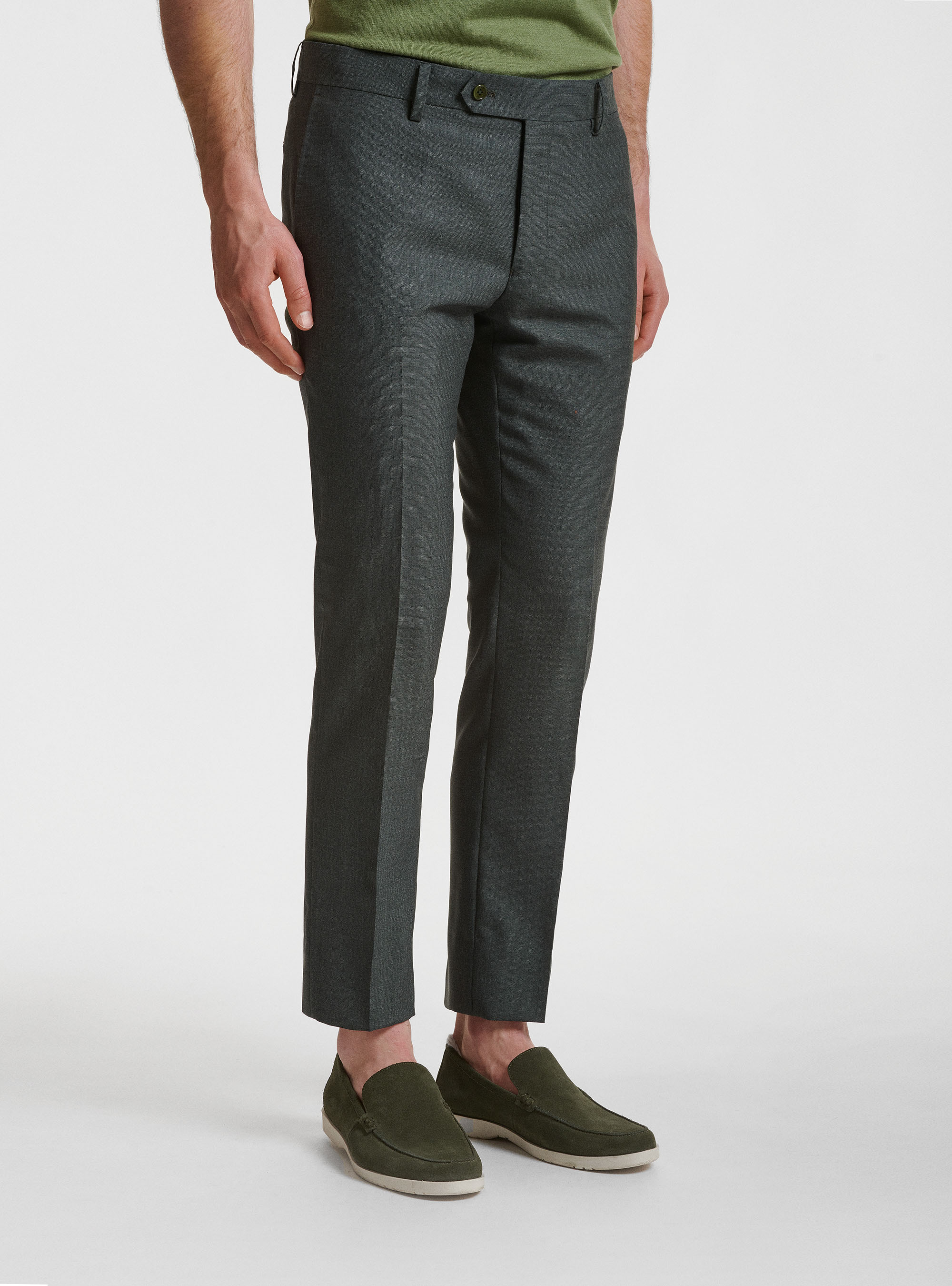 Gutteridge - Pantaloni per abito in pura lana Vitale Barberis Canonico, Unisex, Verde, Taglia: 44