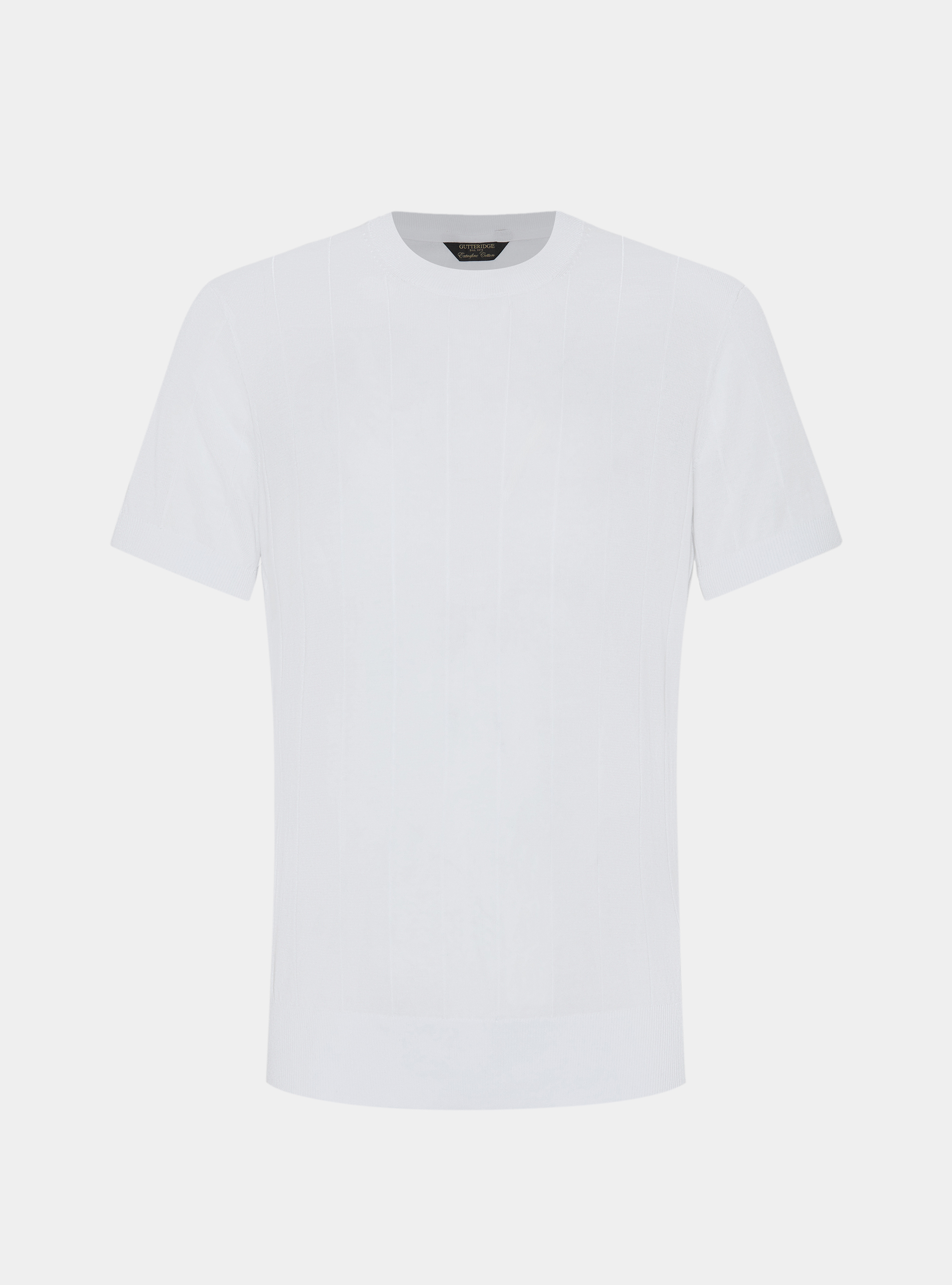 Maglia in puro cotone costa piatta, BIANCO