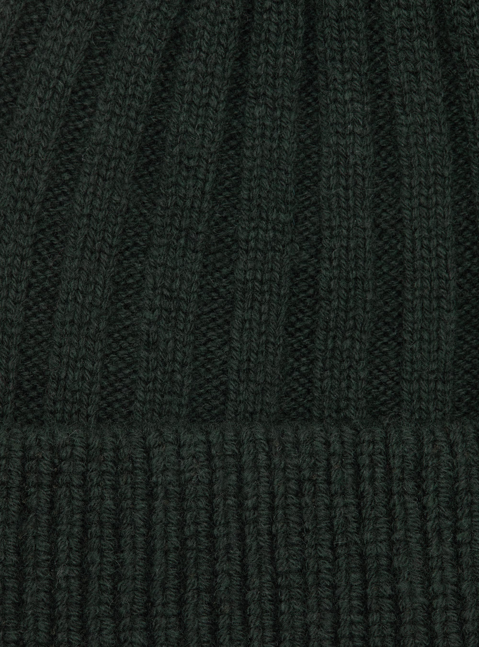 Cappello a costa inglese in misto cashmere, VERDE
