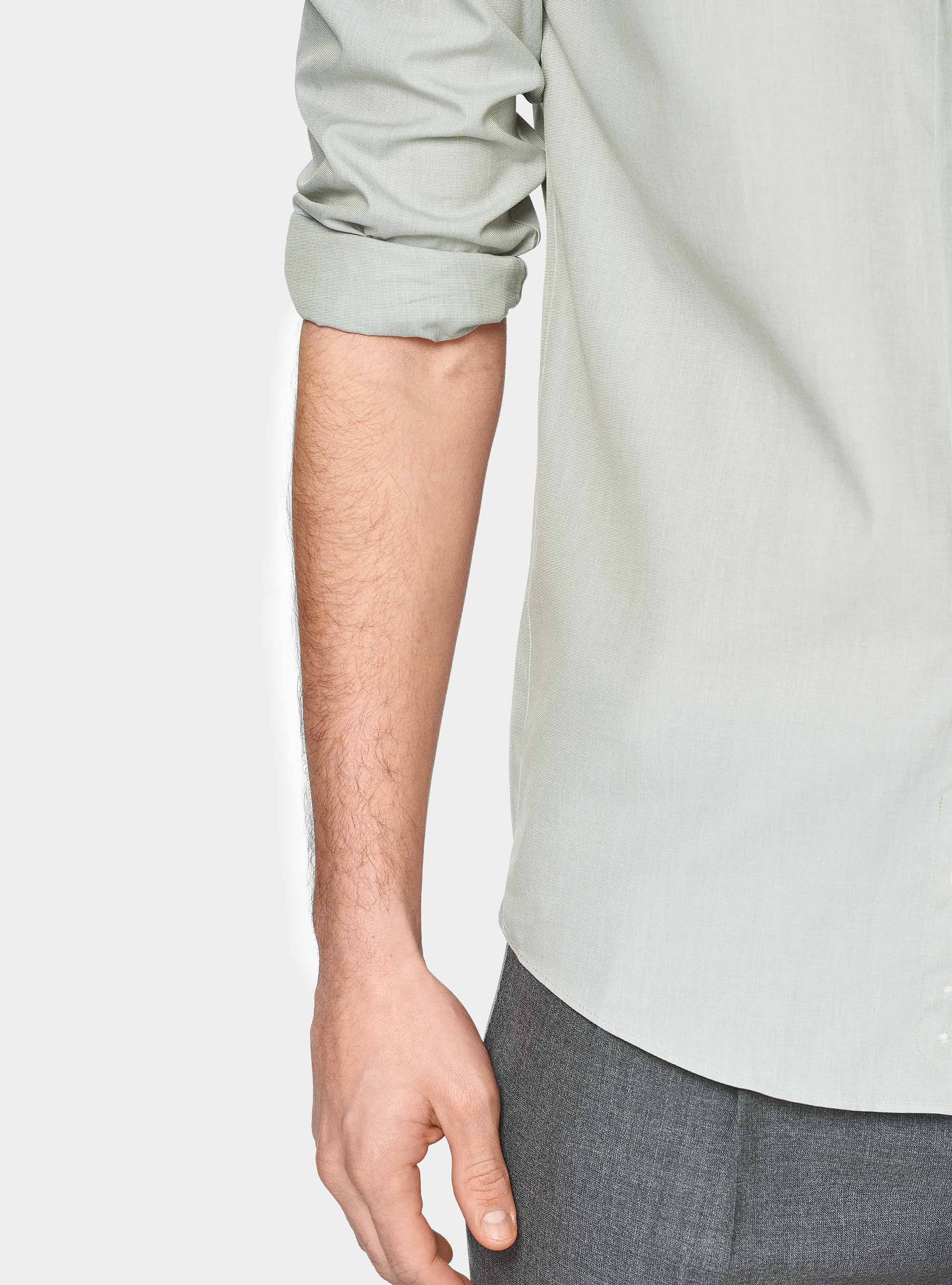 Camicia in fil a fil di cotone, SALVIA 0602C