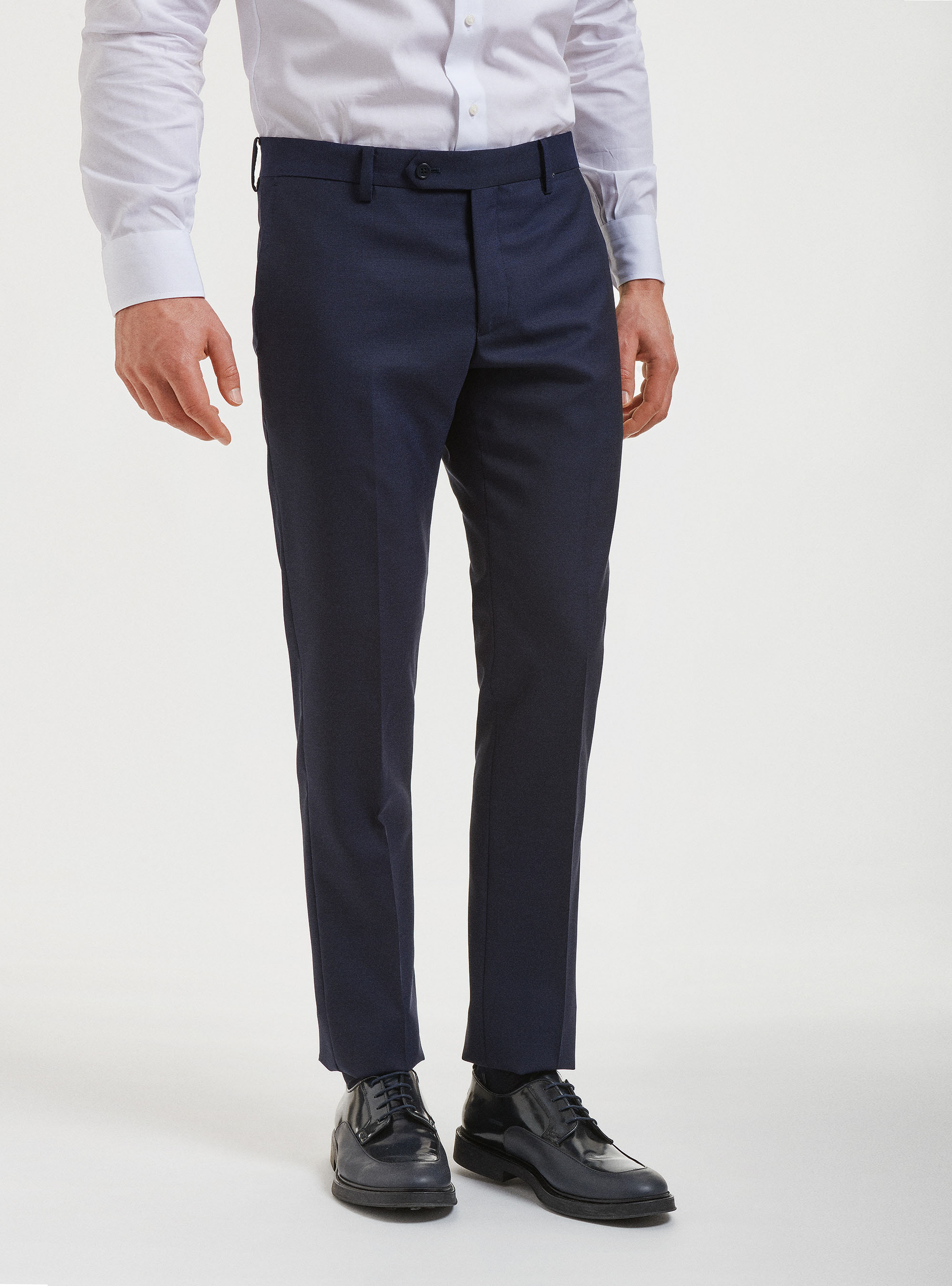 SHIPS-VITALE BARBERI CANONICO スラックス Vitale Barberis Canonico - 120s 2 Ply Navy – Luxire Custom