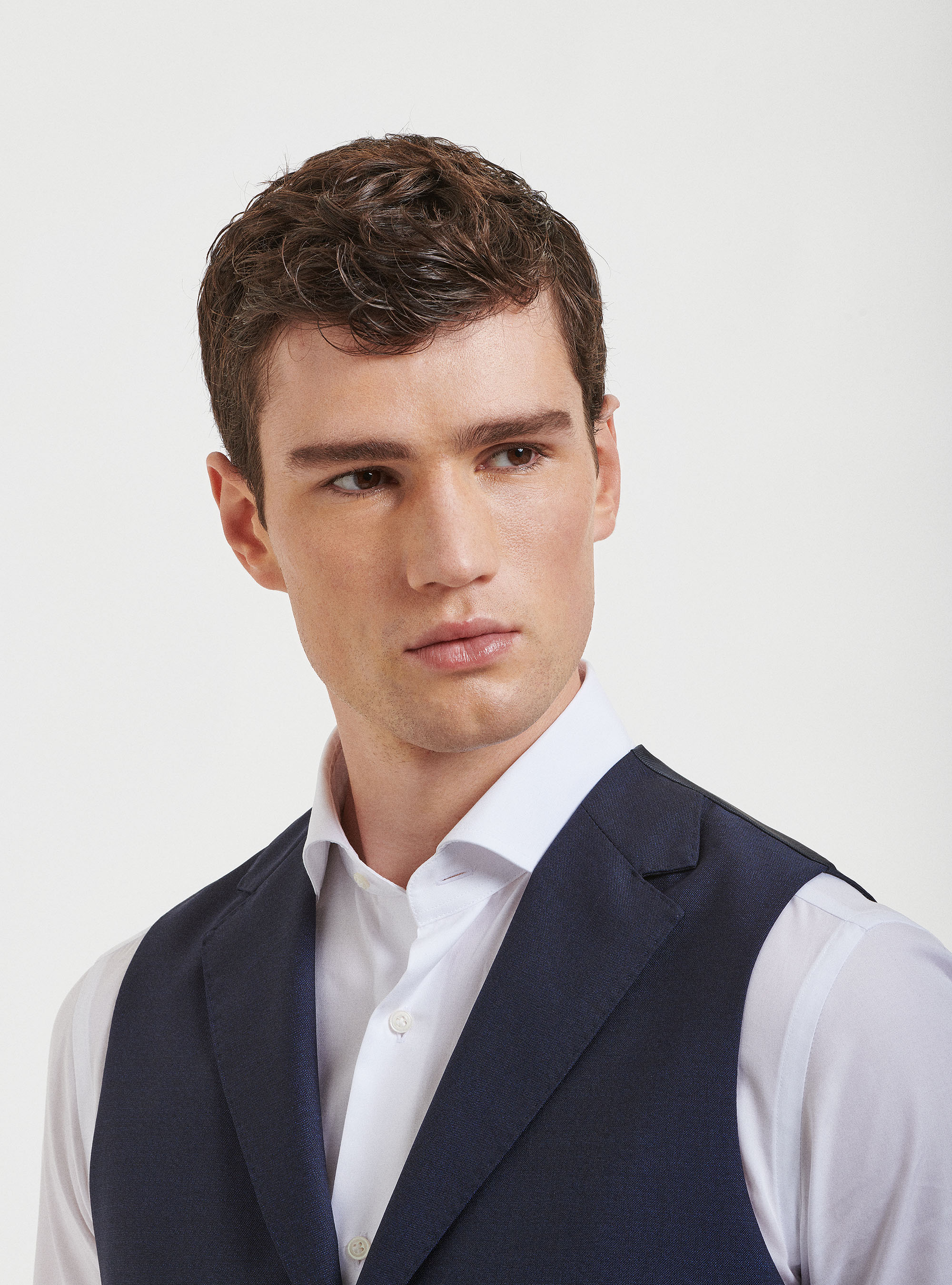 Gilet in pura lana Vitale Barberis Canonico, BLU NAVY