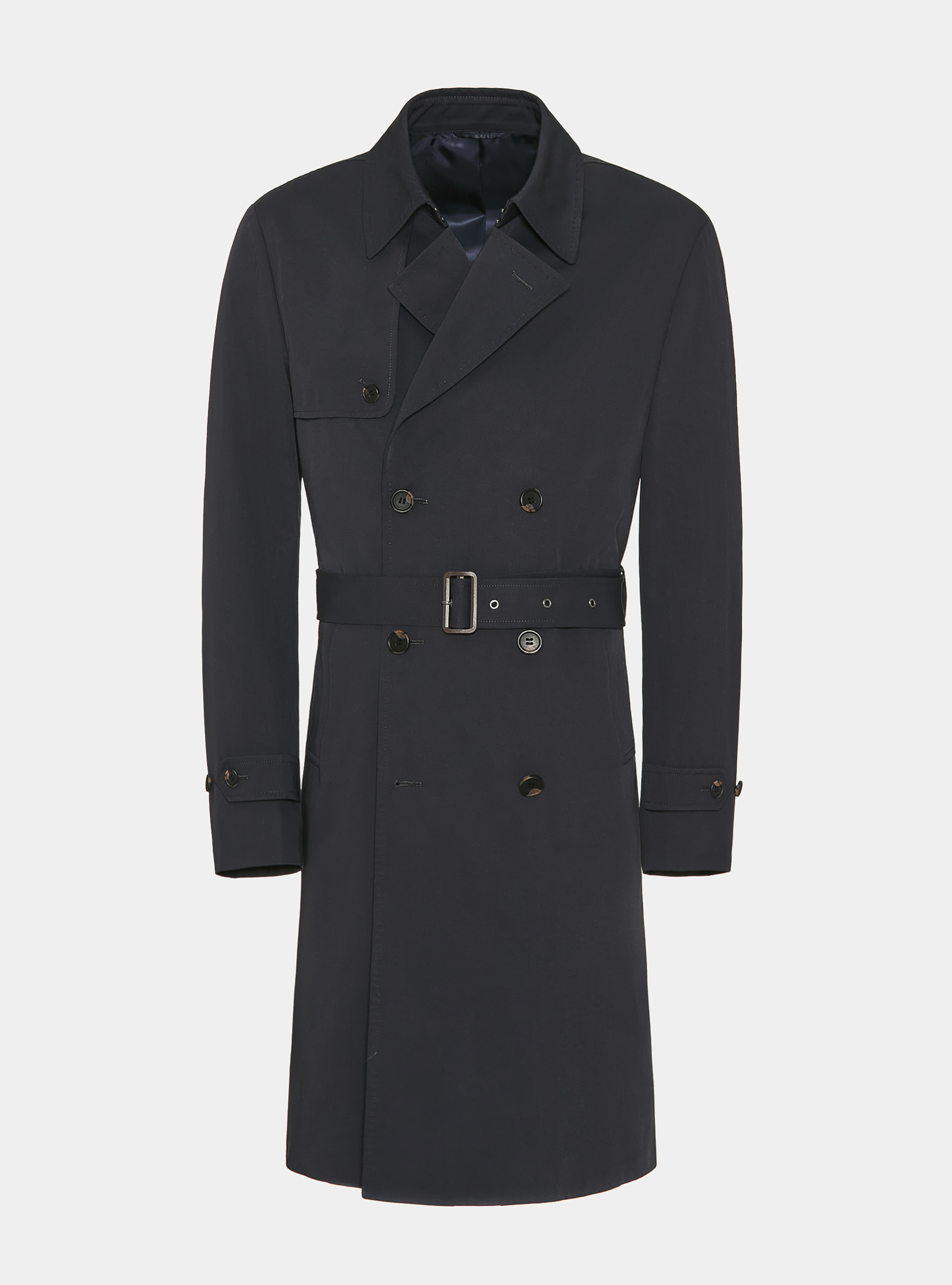 Cotton twill trench coat, NAVY BLUE
