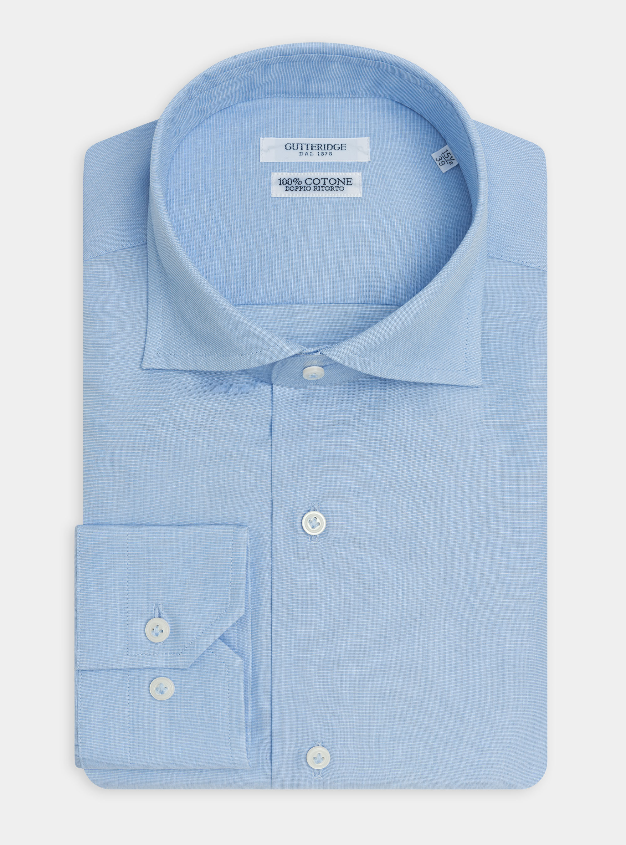 Chemise fil-&agrave;-fil en coton, BLEU CIEL