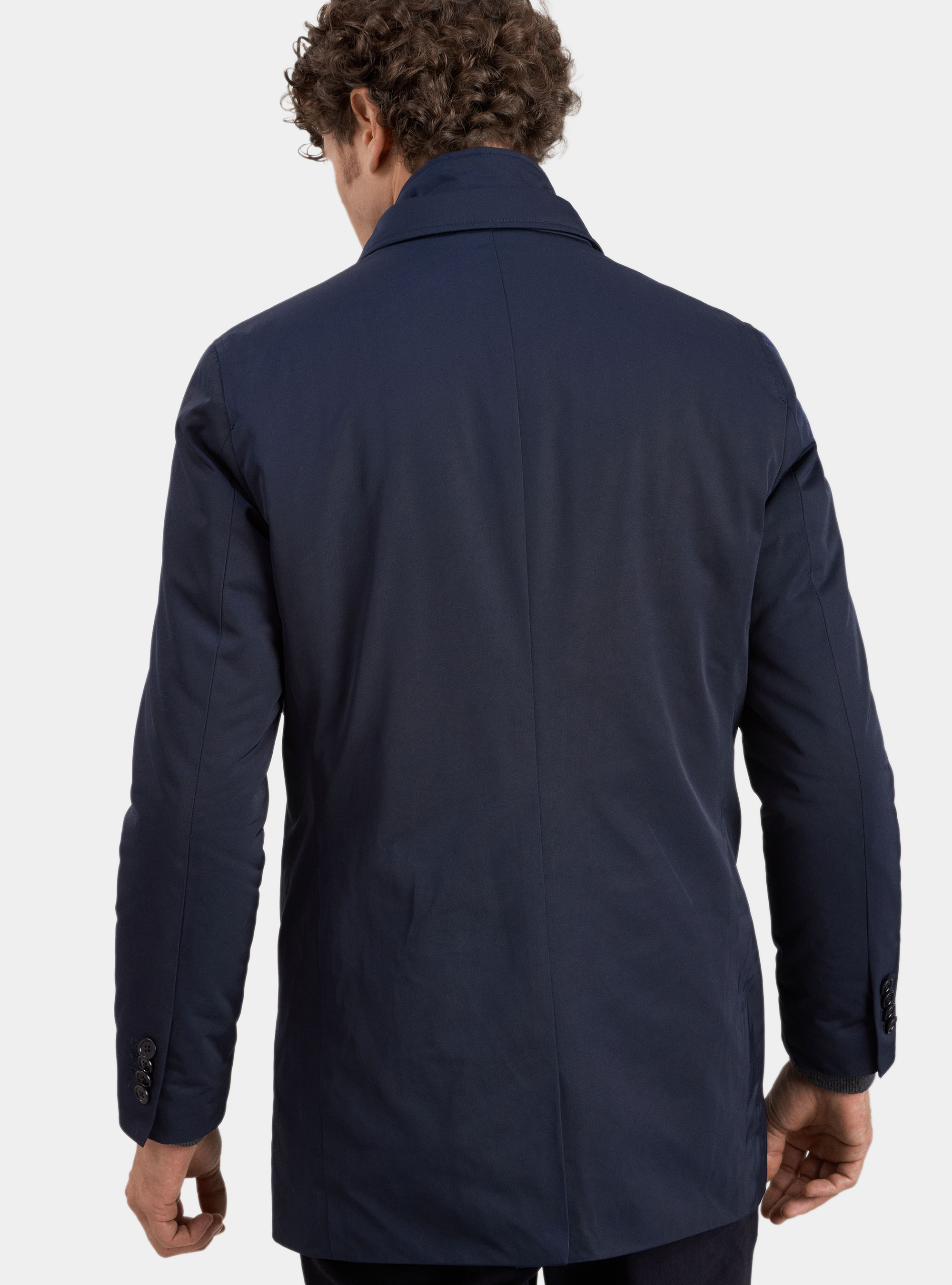 Single-breasted raincoat with bib, NAVY BLUE