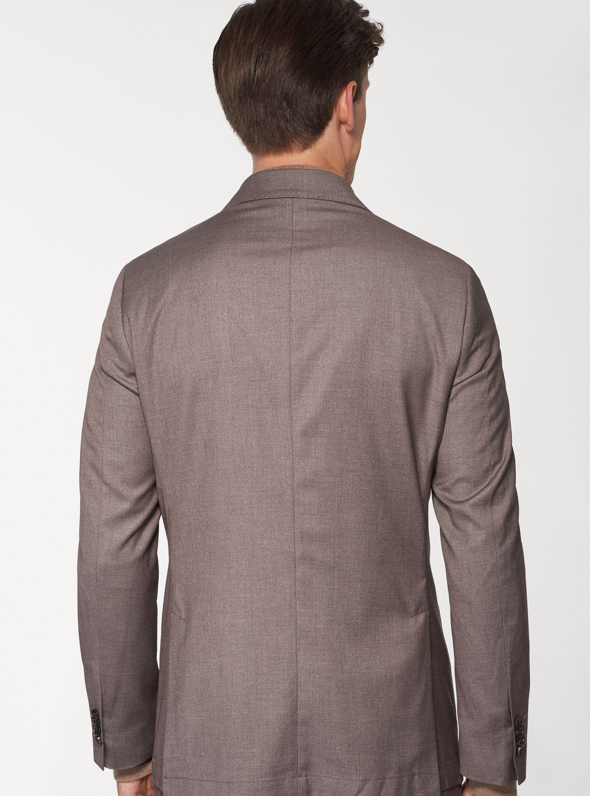 Giacca per abito slim fit con tasche a toppa, FANGO