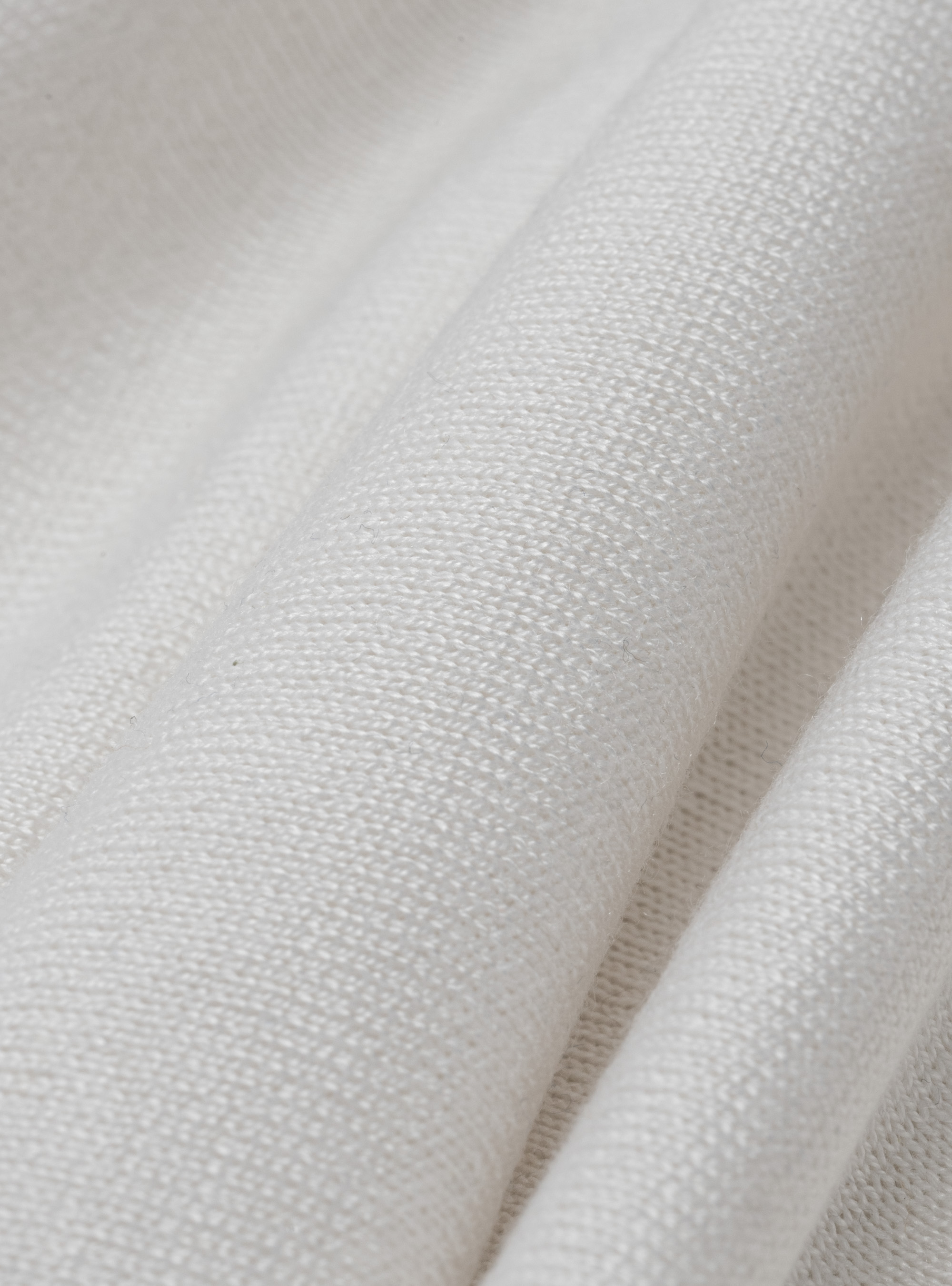 Maglia girocollo in seta e cotone, BIANCO