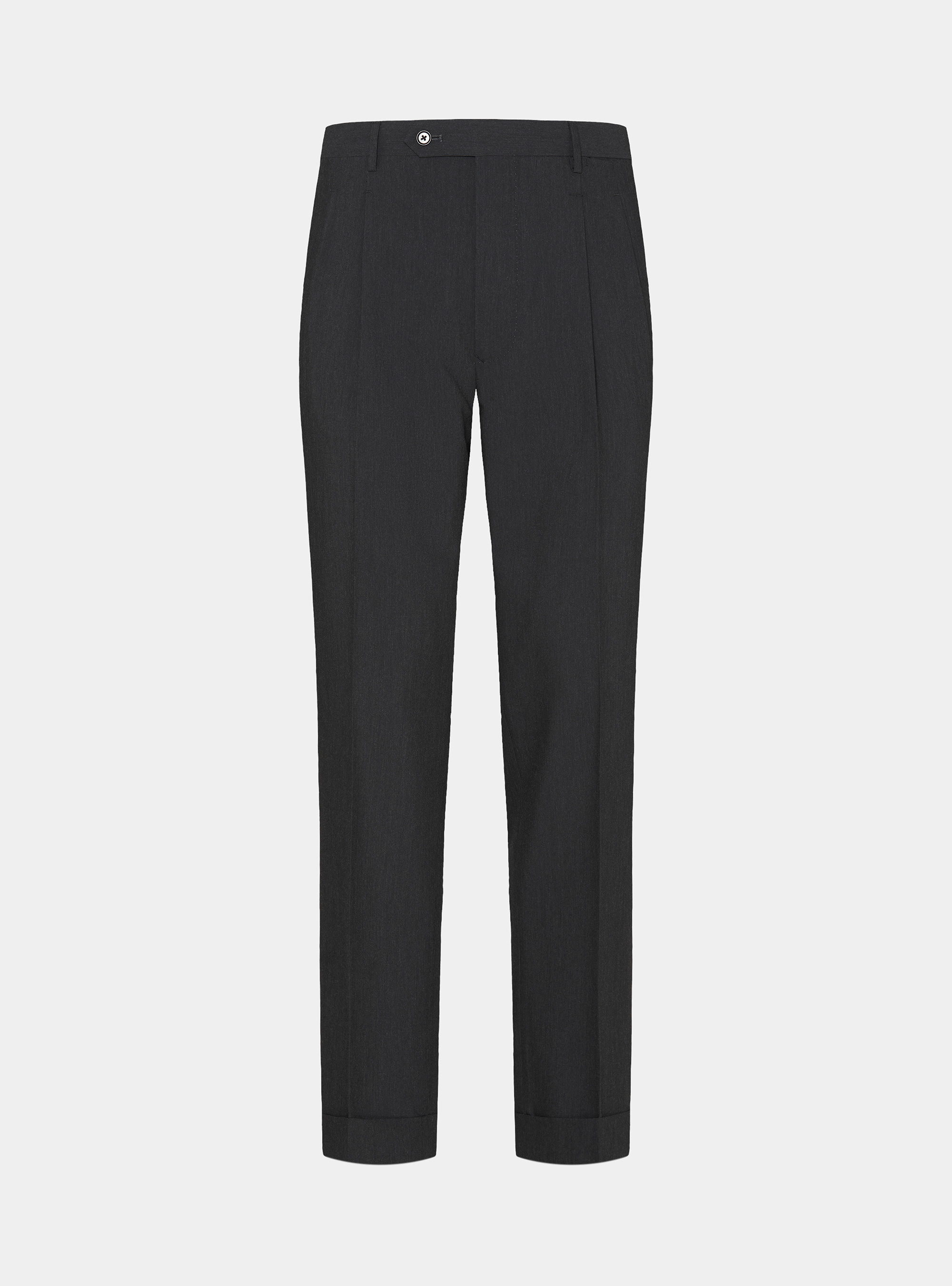 Classic trousers with pleats, ASPHALT GREY