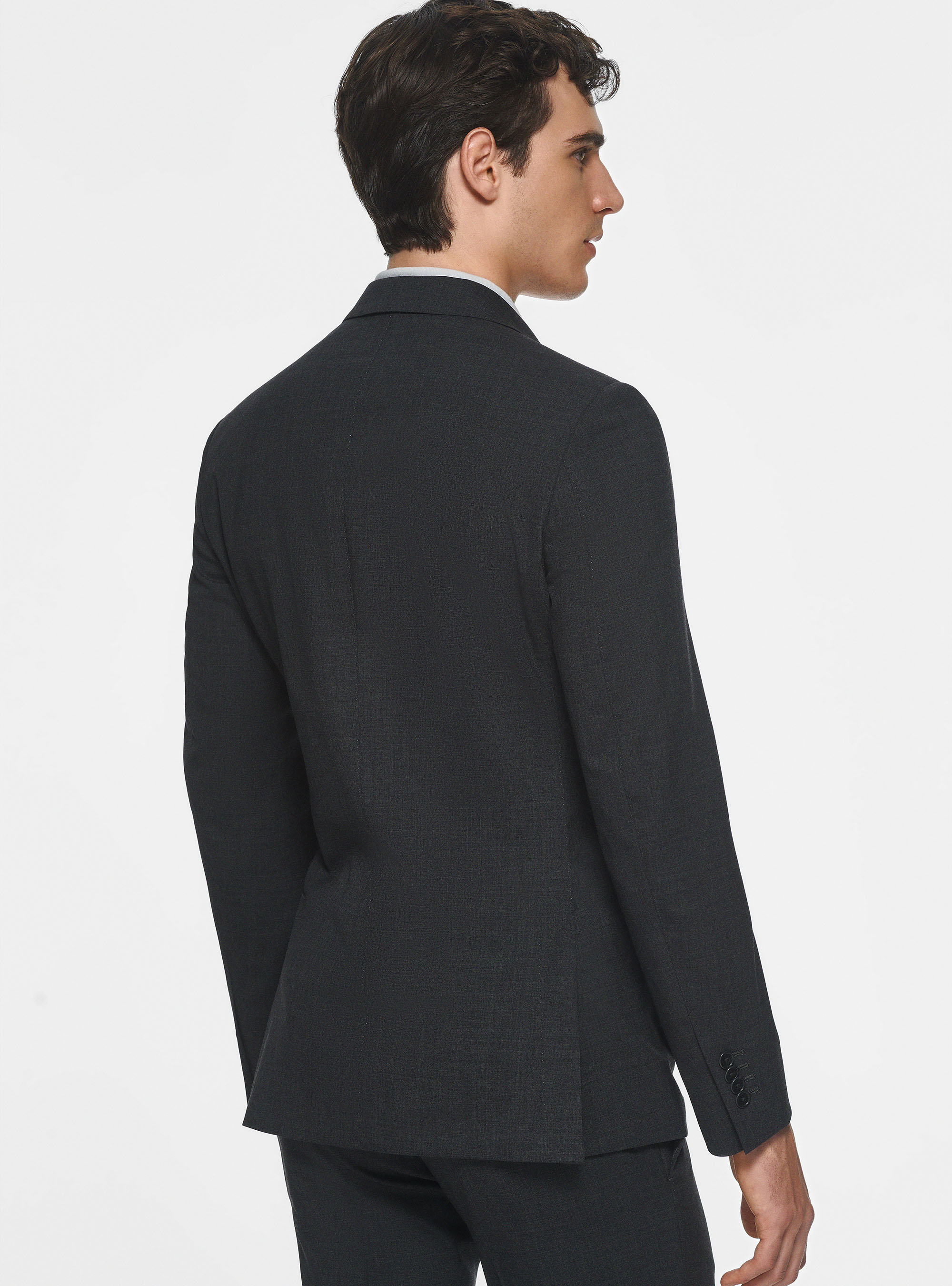 Blazer in pure superfine wool 120, ASFALTO 0112C