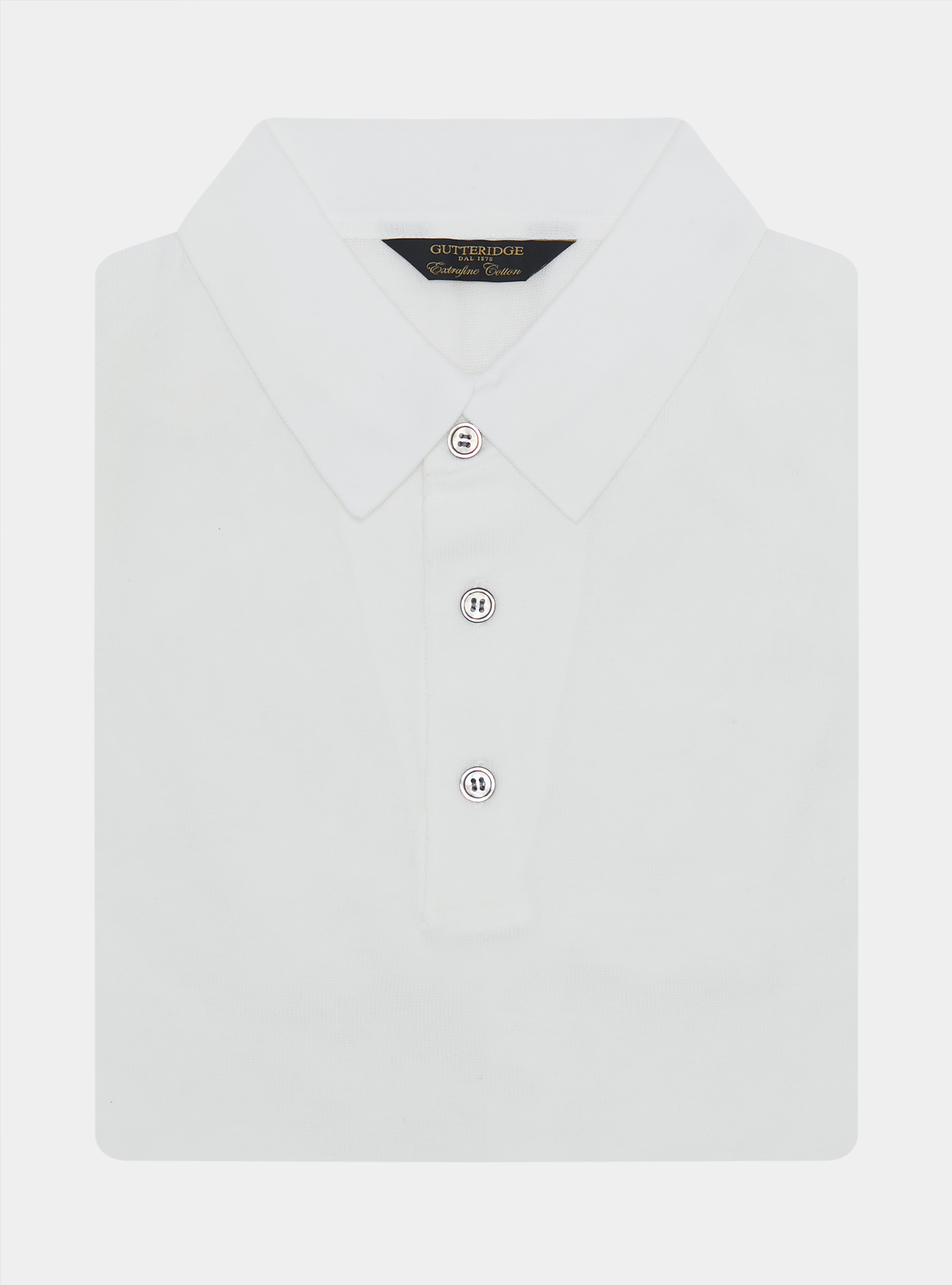 Extra-fine cotton knit polo shirt, WHITE