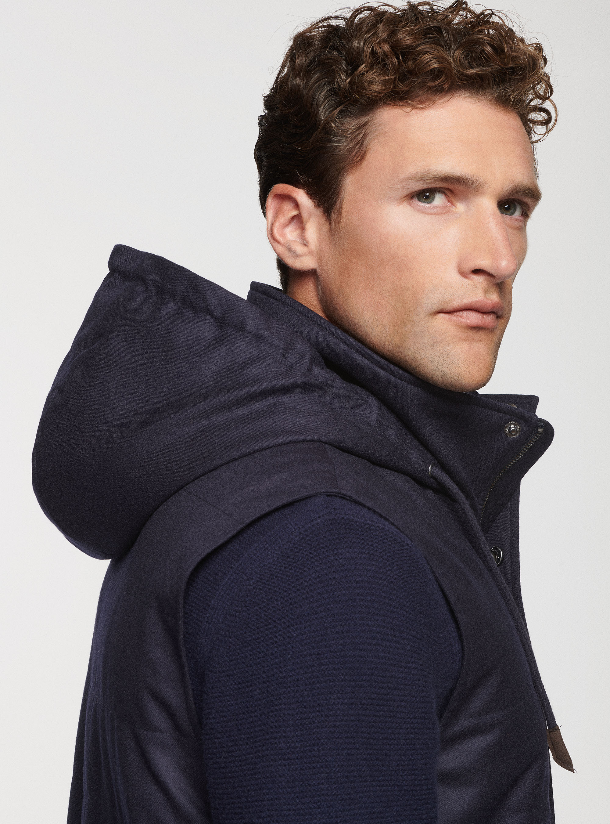 Smanicato in flanella, BLU NAVY