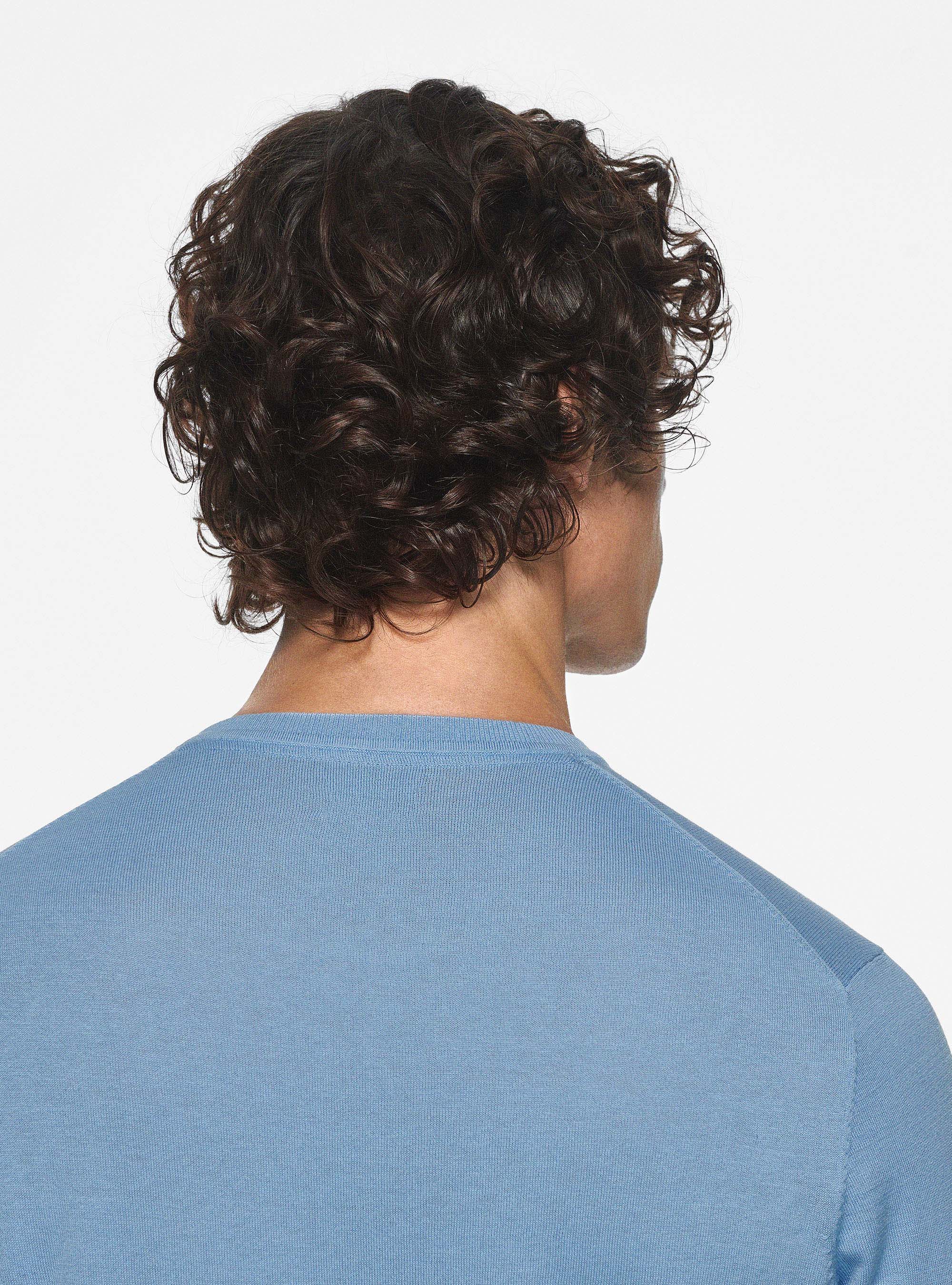Silk and cotton crew-neck sweater, LIGHT BLUE