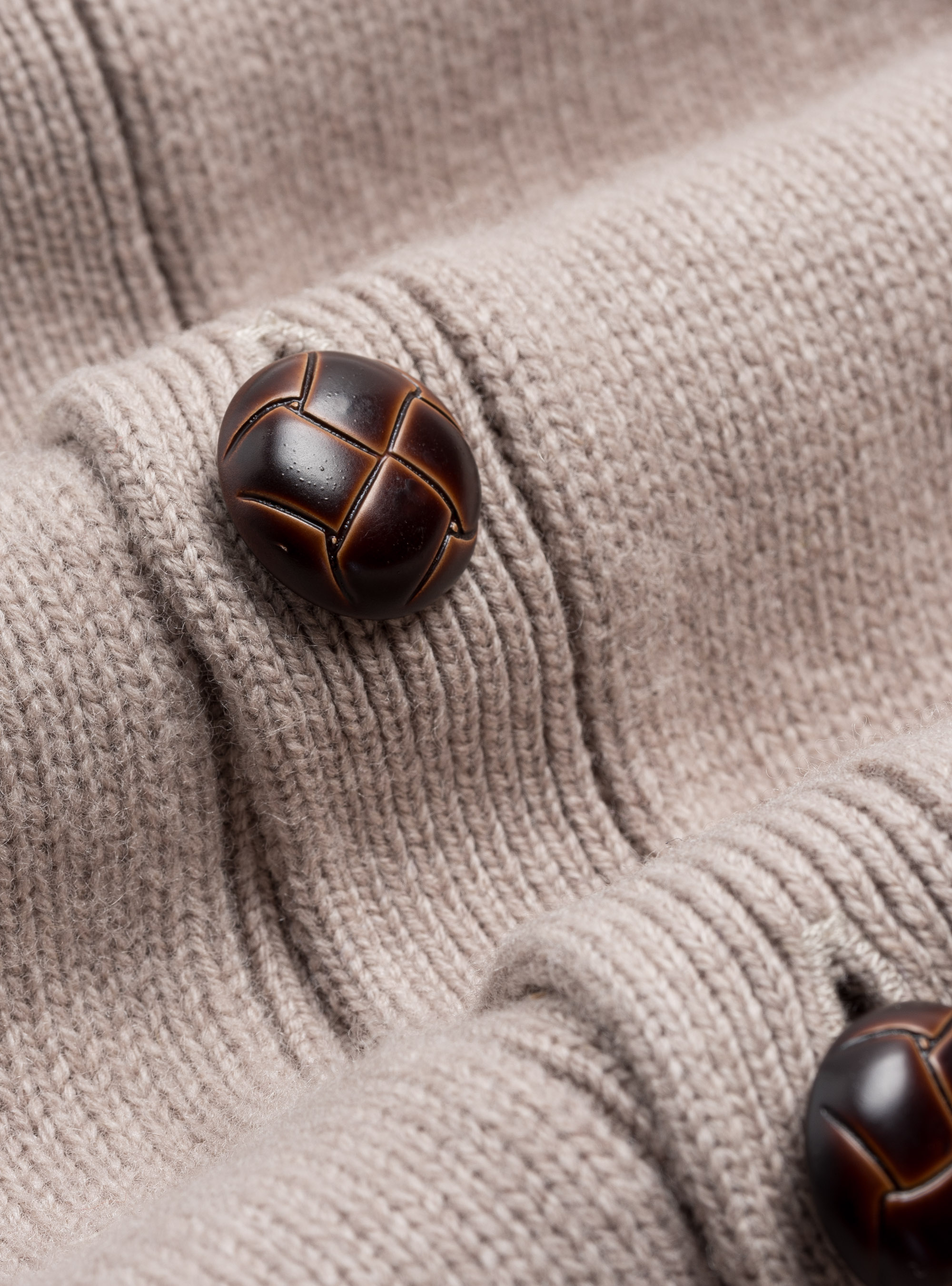 Lambswool and cashmere cardigan, SAND