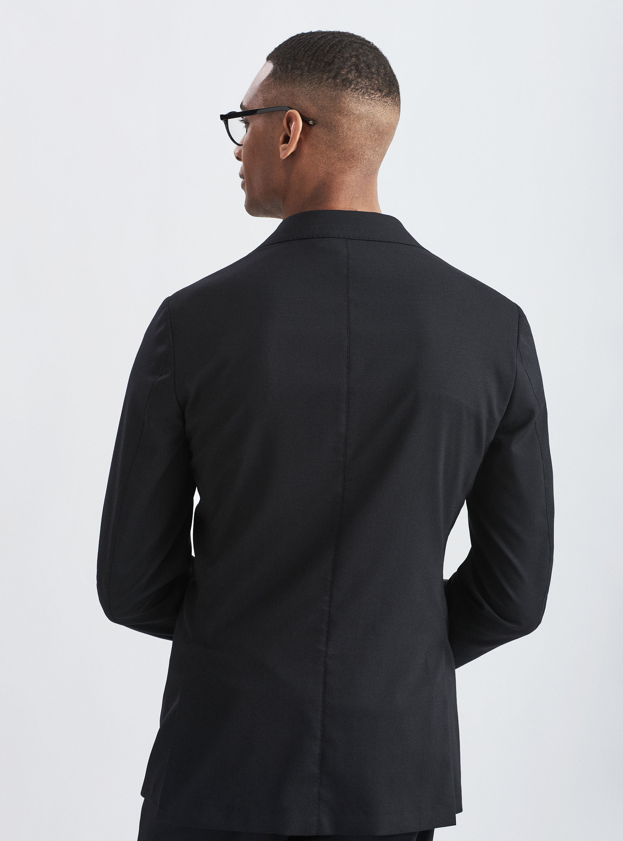 Giacca per abito in fresco lana, NERO