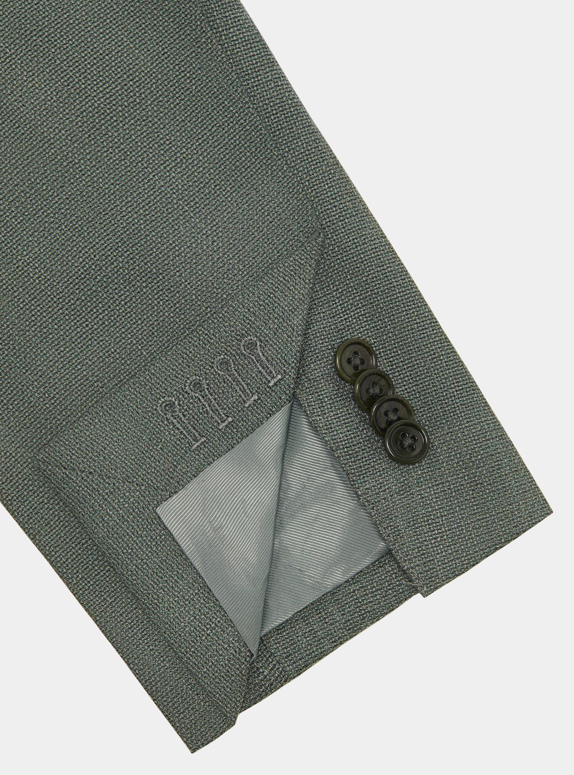 Micro-textured pure wool blazer, SALVIA 0602C