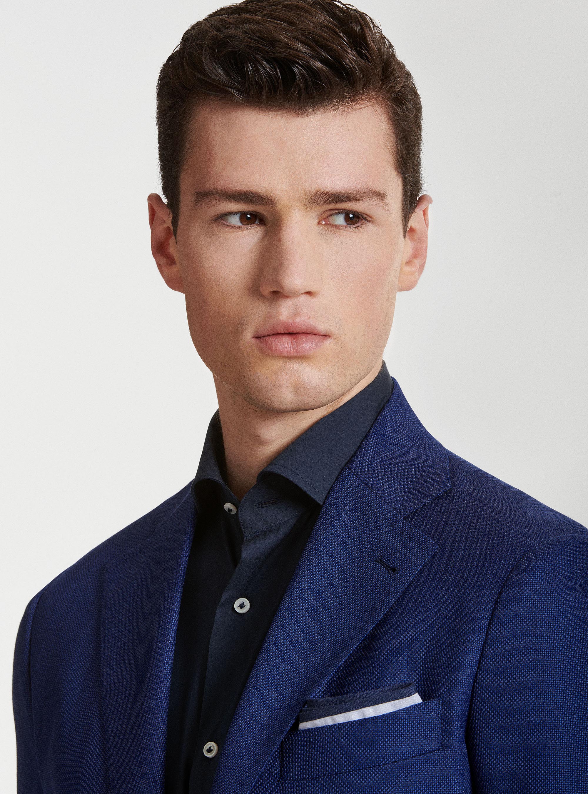 Pure wool hopsack blazer Vitale Barberis Canonico, BLUE