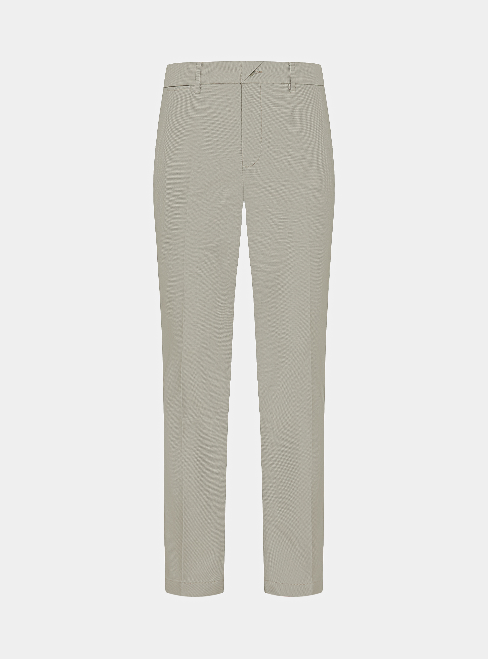 Textured cotton chino trousers, ECRU