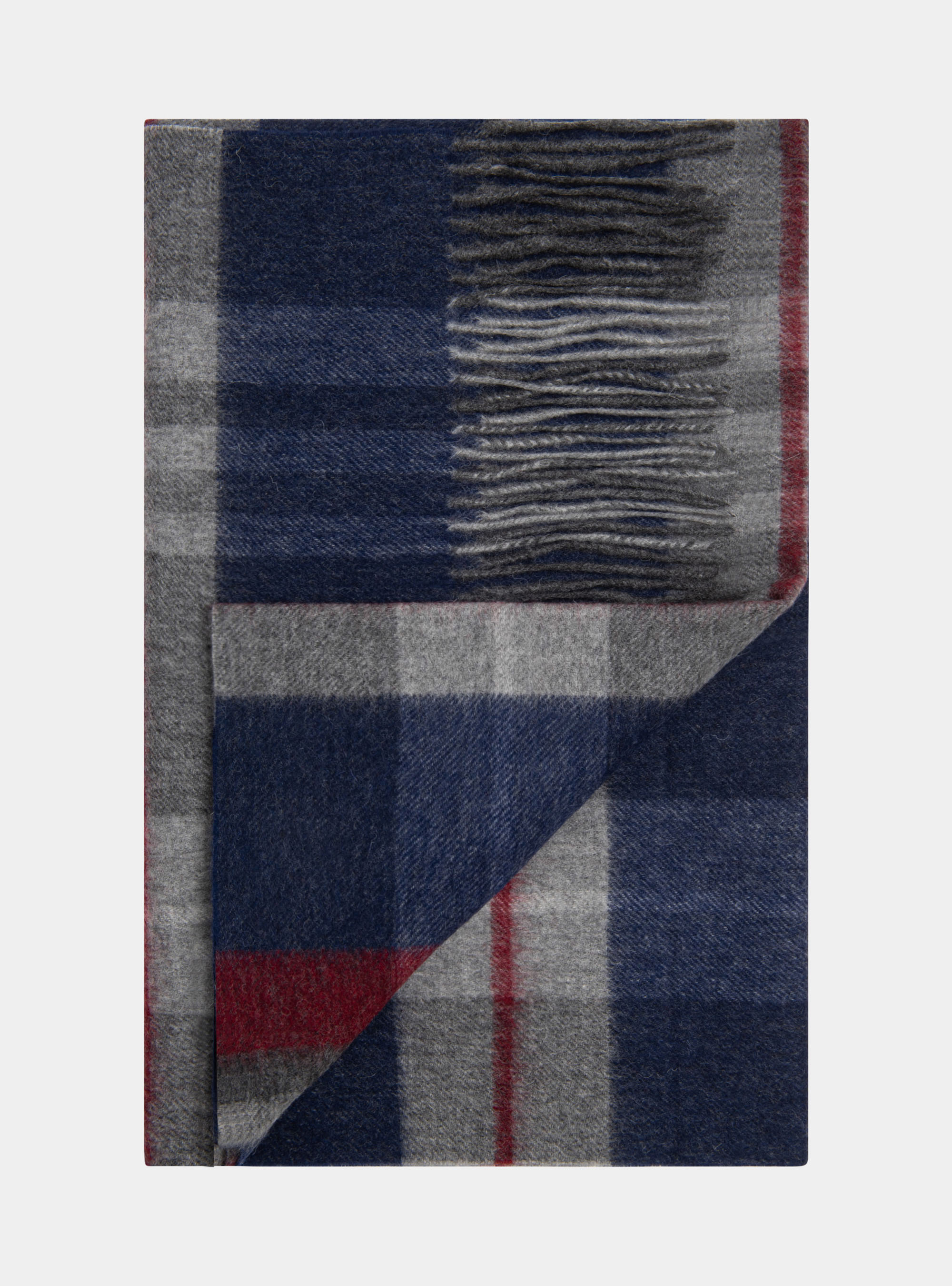 Sciarpa in lana a quadri, BLU NAVY