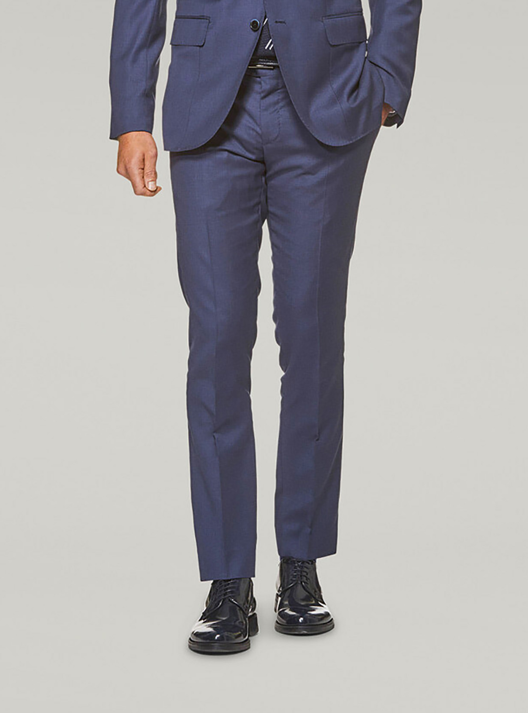 Pantaloni per abito in lana superfine 120's, INCHIOSTRO