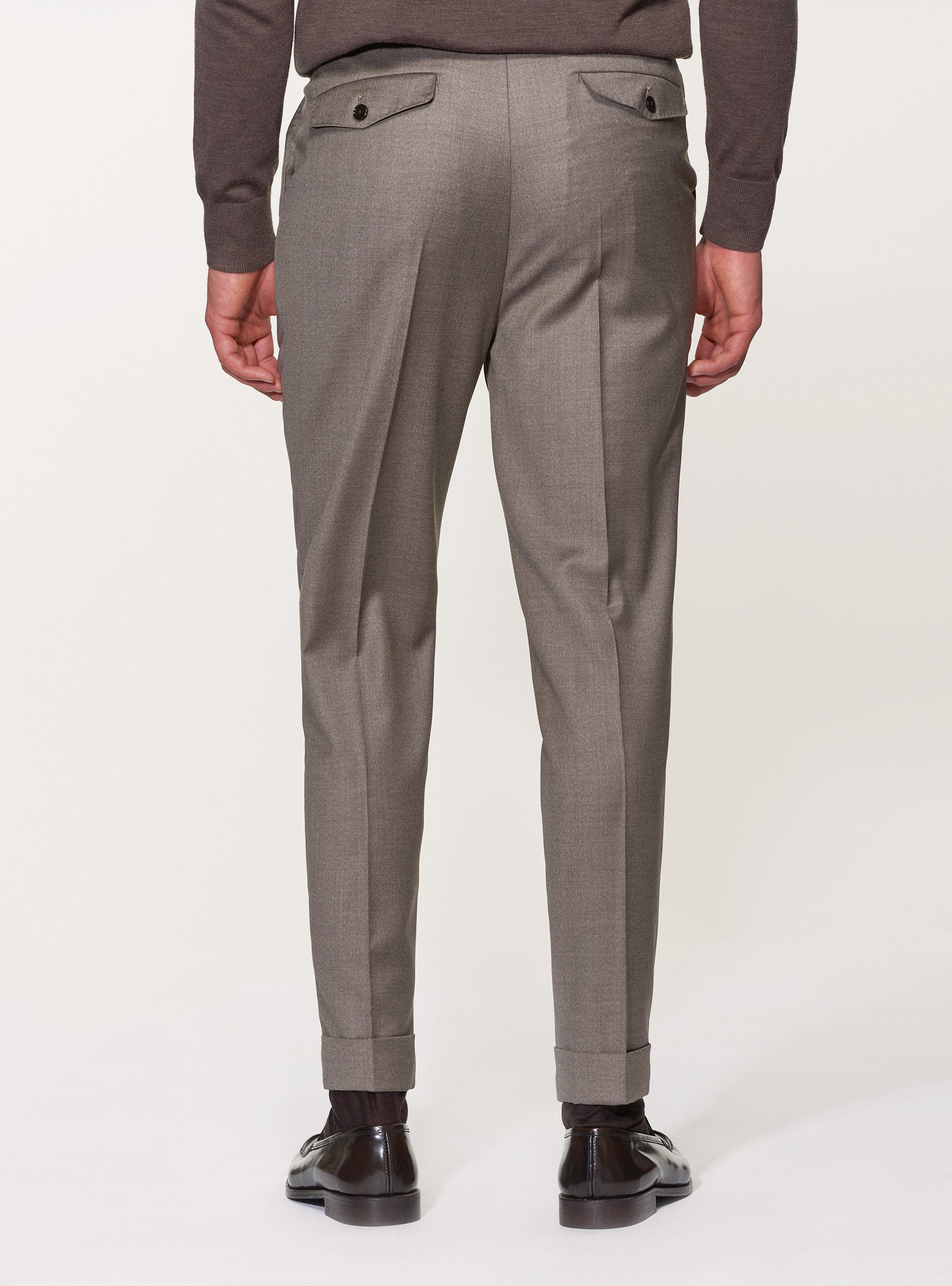 Pantaloni in pura lana superfine 110's Vitale Barberis Canonico, SABBIA