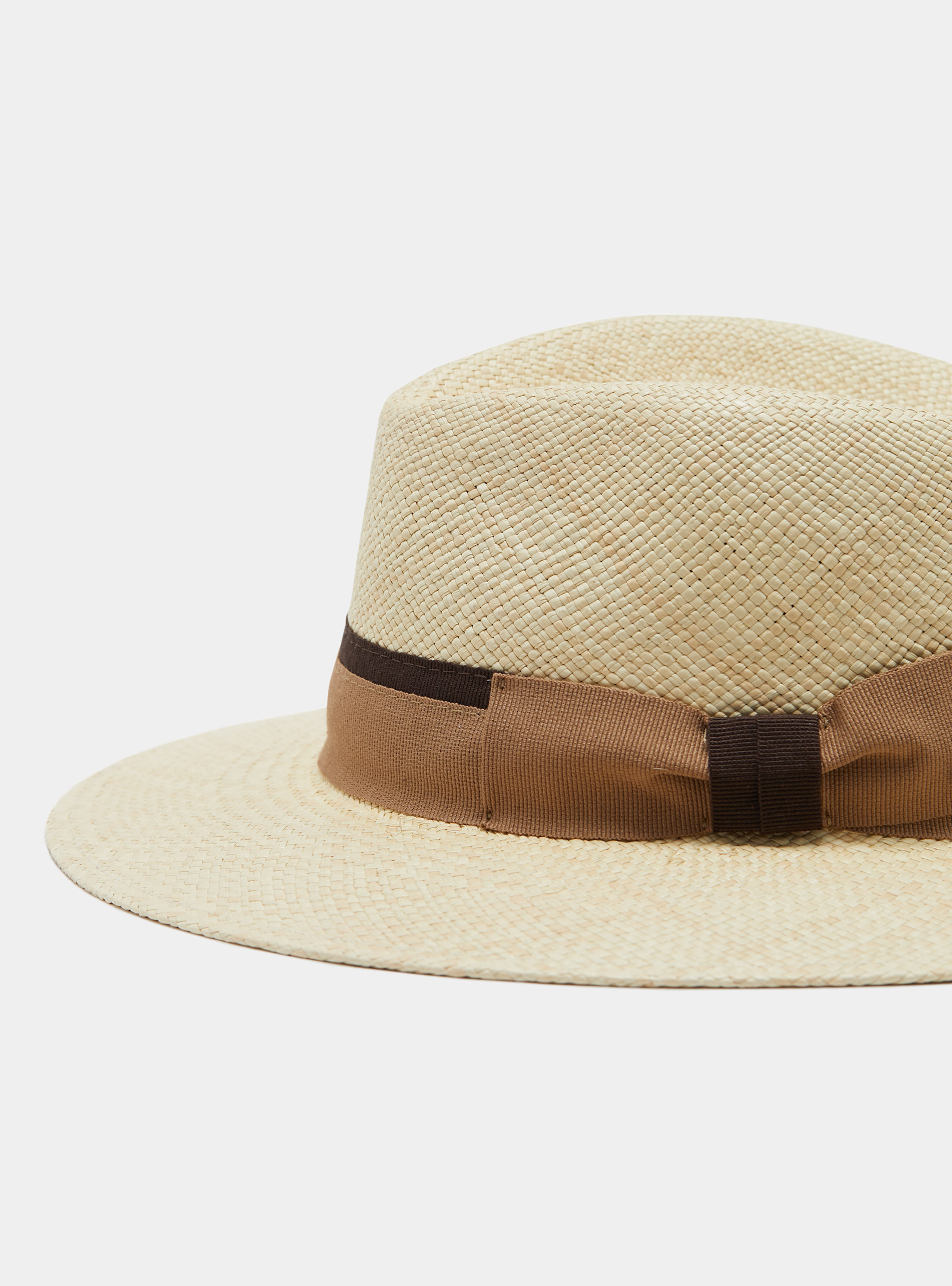 Cappello panama con fascia, ECRU/MARRONE EM01
