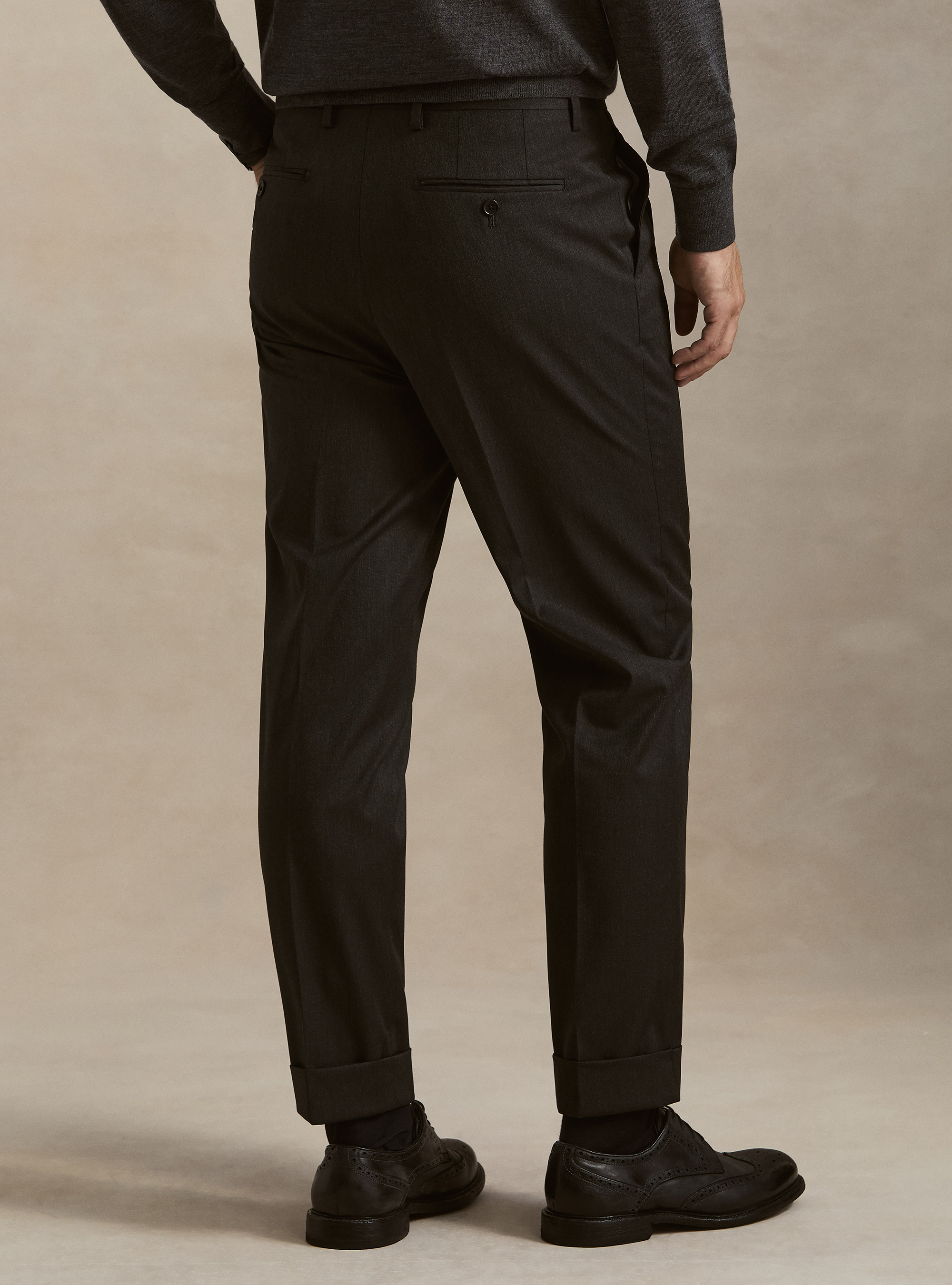 Pantaloni con pince in misto poliestere, GRIS MARENGO