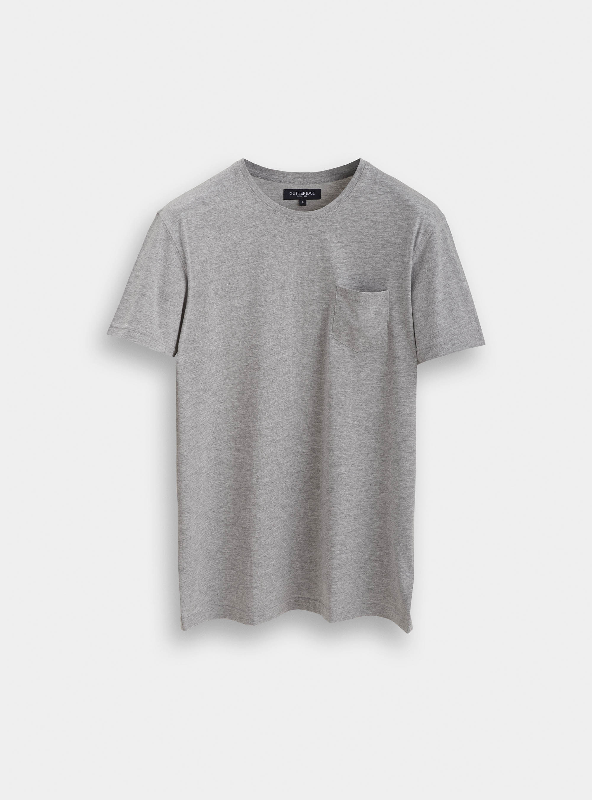 Maglietta con taschino in jersey di Cotone Supima, GRIGIO CHIARO
