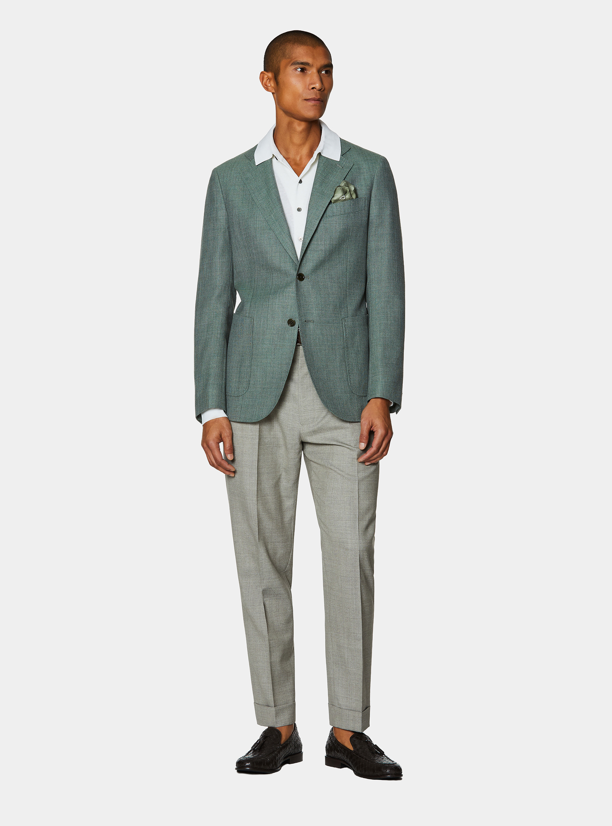 Pure wool hopsack blazer, SALVIA 0602C