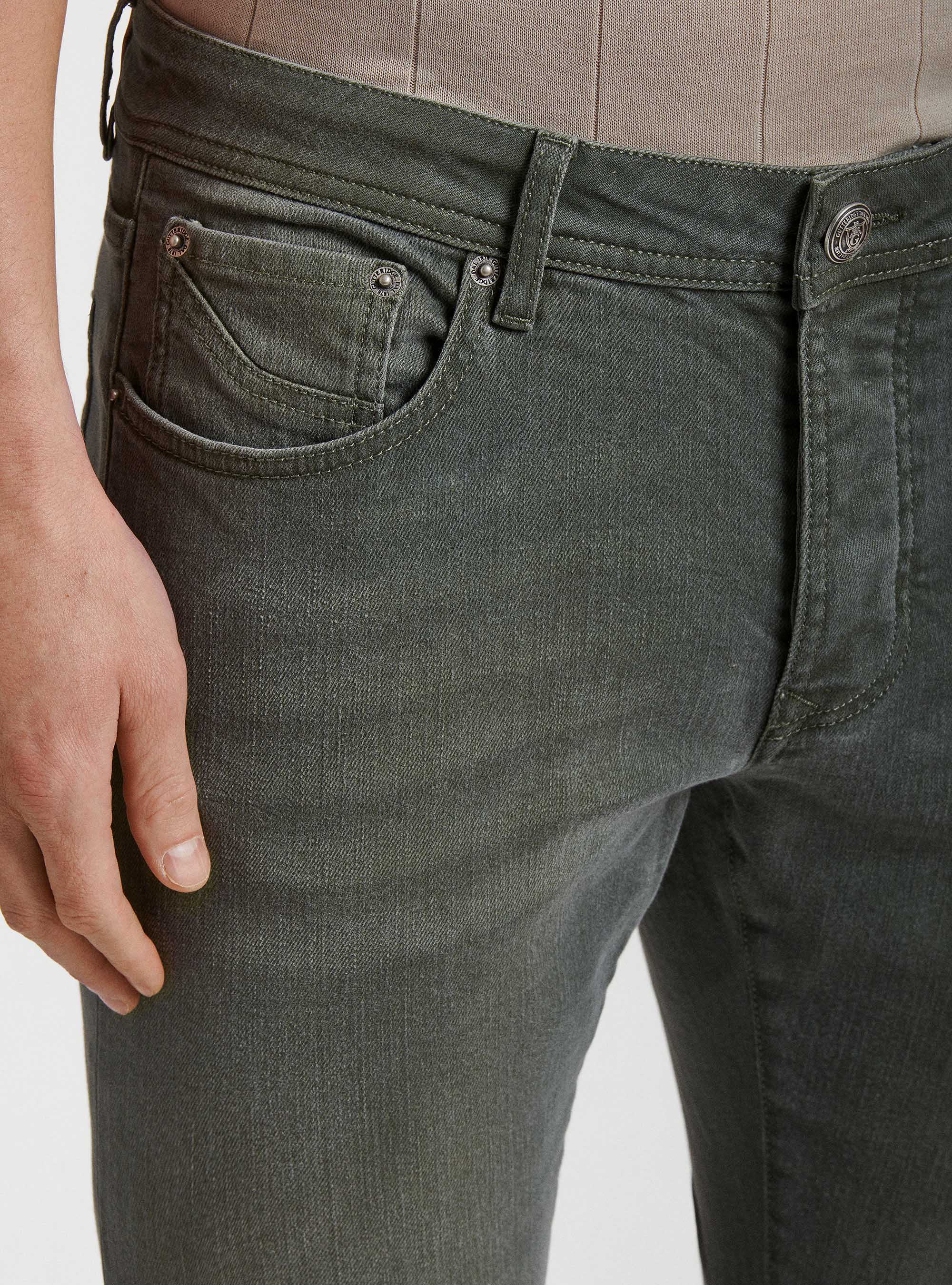 Jeans color&eacute;s teints en fil, SALVIA 0602C