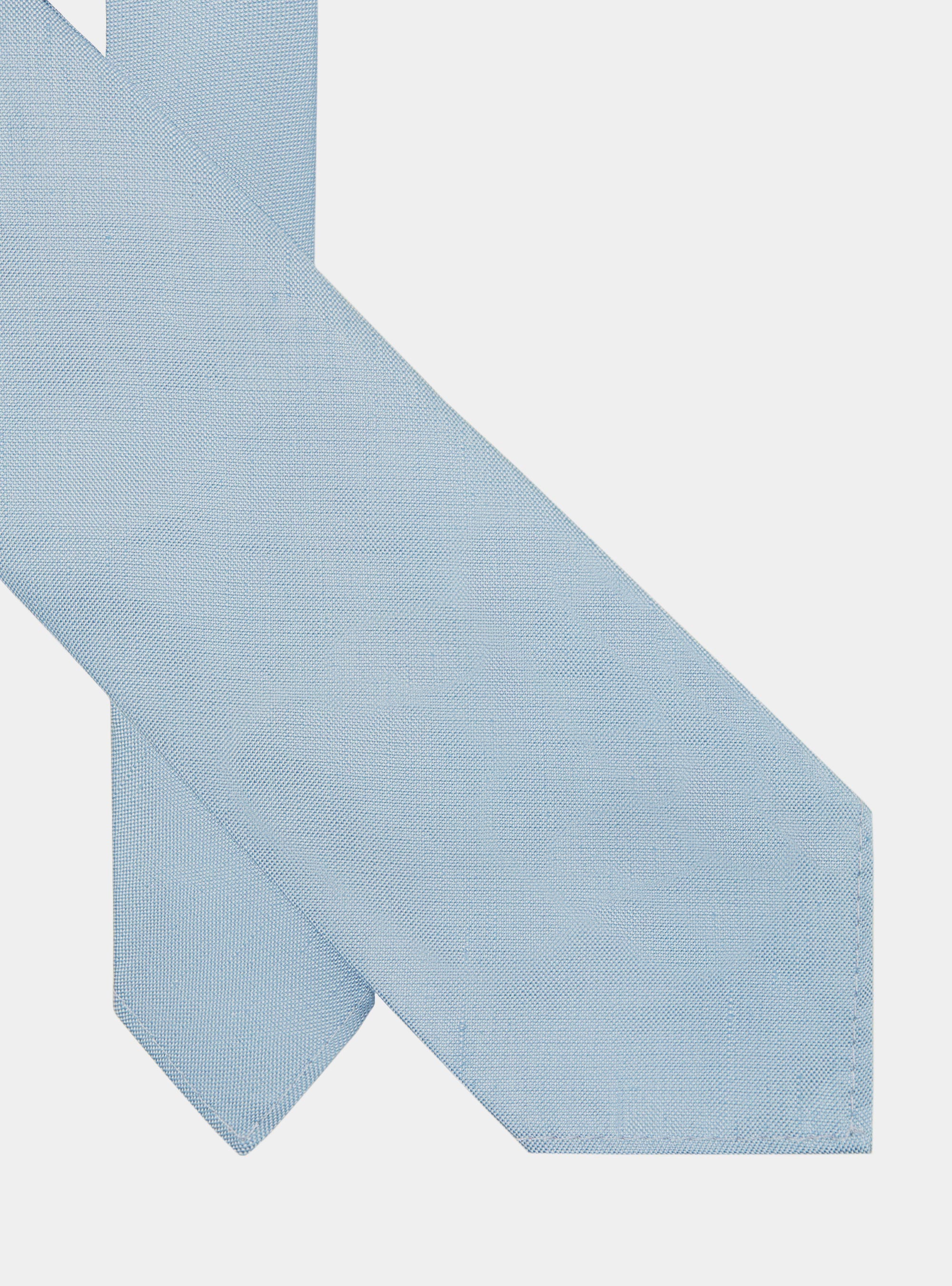Cravate en soie et lin, BLEU CIEL