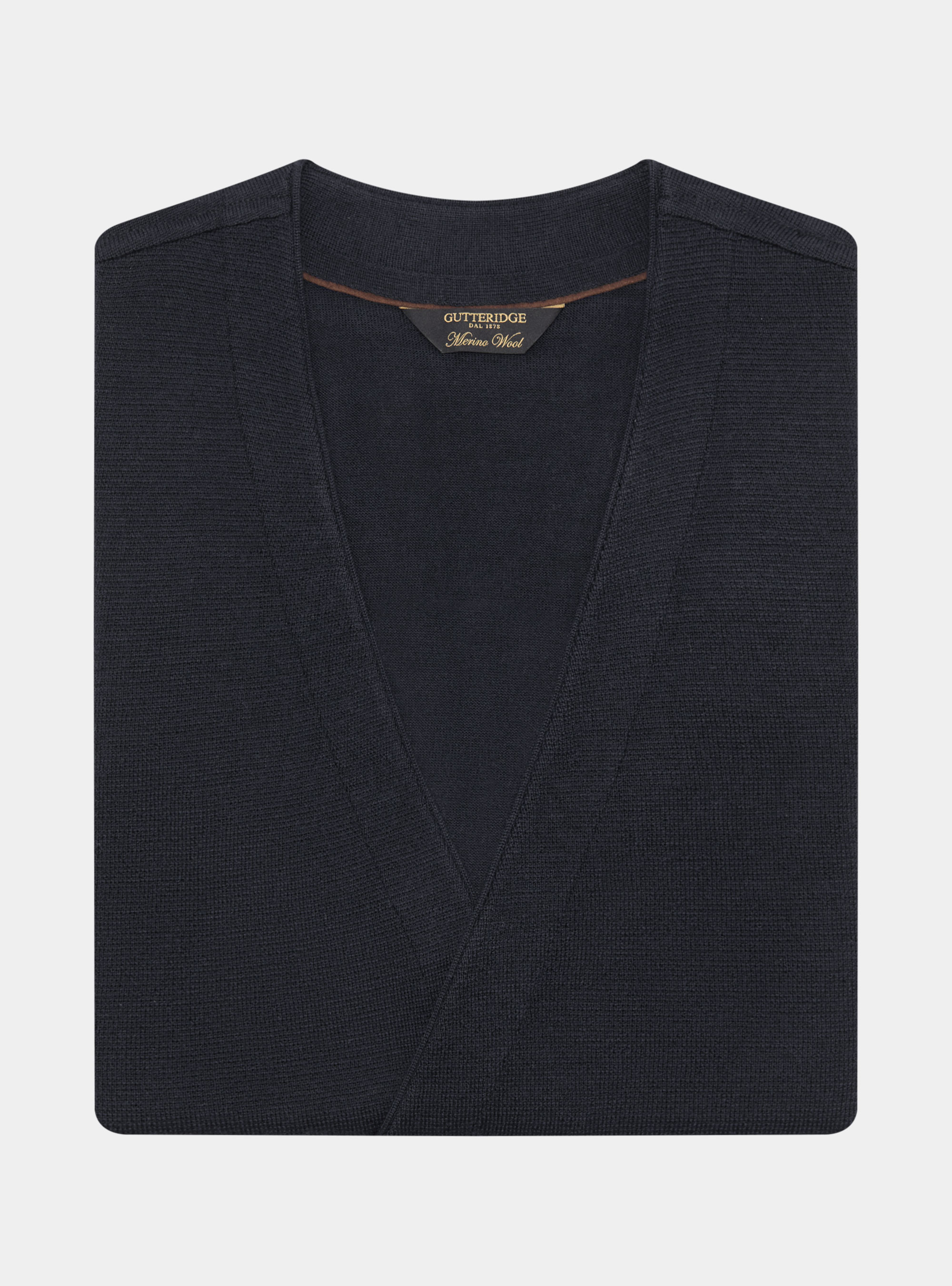 Gilet in maglia doppiopetto in pura lana merino extrafine, BLU NAVY